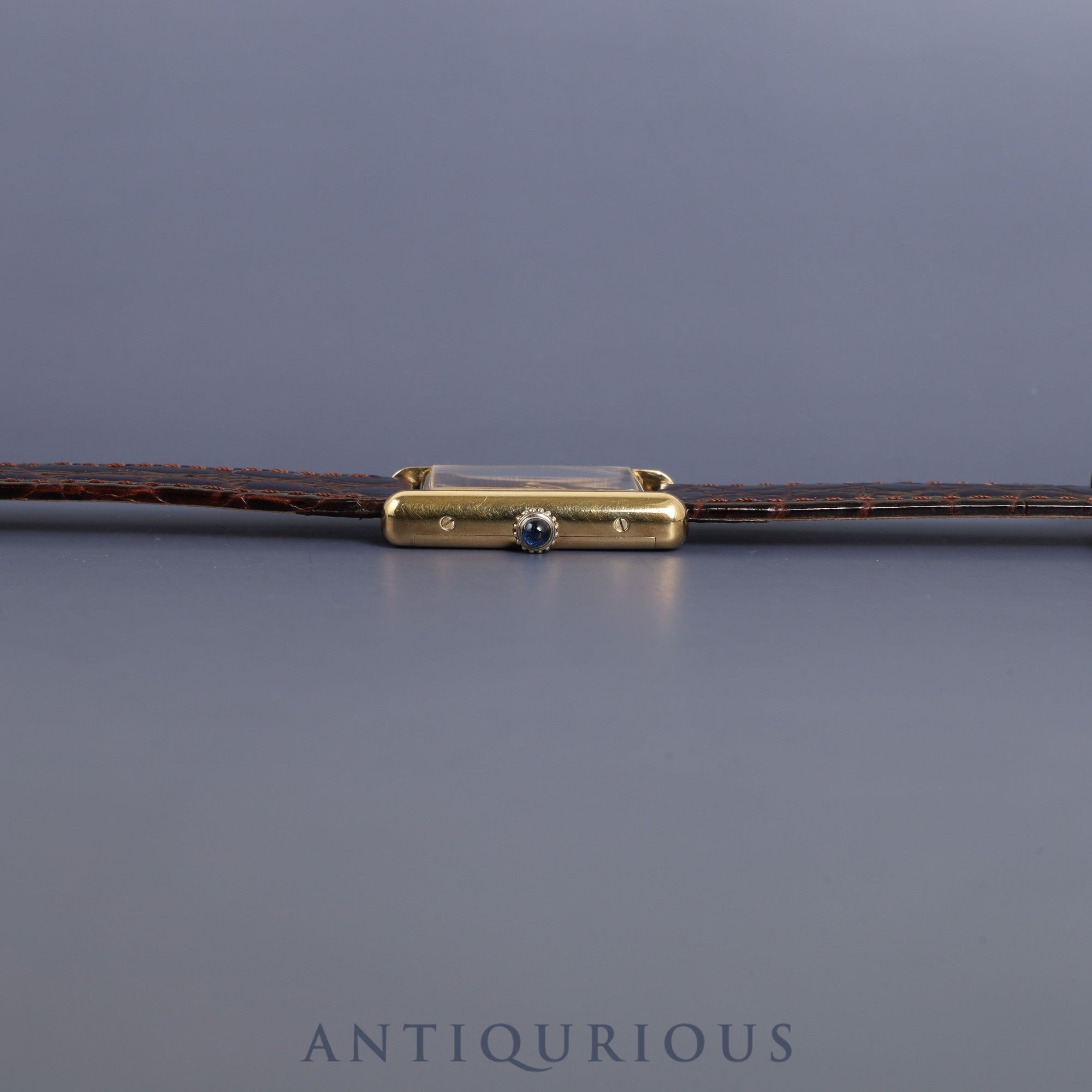 カルティエ マストタンク LM 手巻き Cal.78-1 SV925 革 純正尾錠(GP)マホガニー文字盤 オーバーホール済み