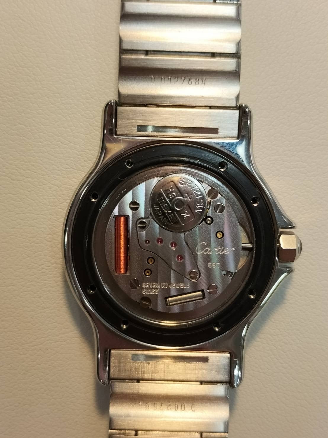 カルティエ サントス オクタゴン LM W2001583 / 187902 クォーツ Cal.687 SS×YG SS×YG アイボリーローマン文字盤 オーバーホール済み