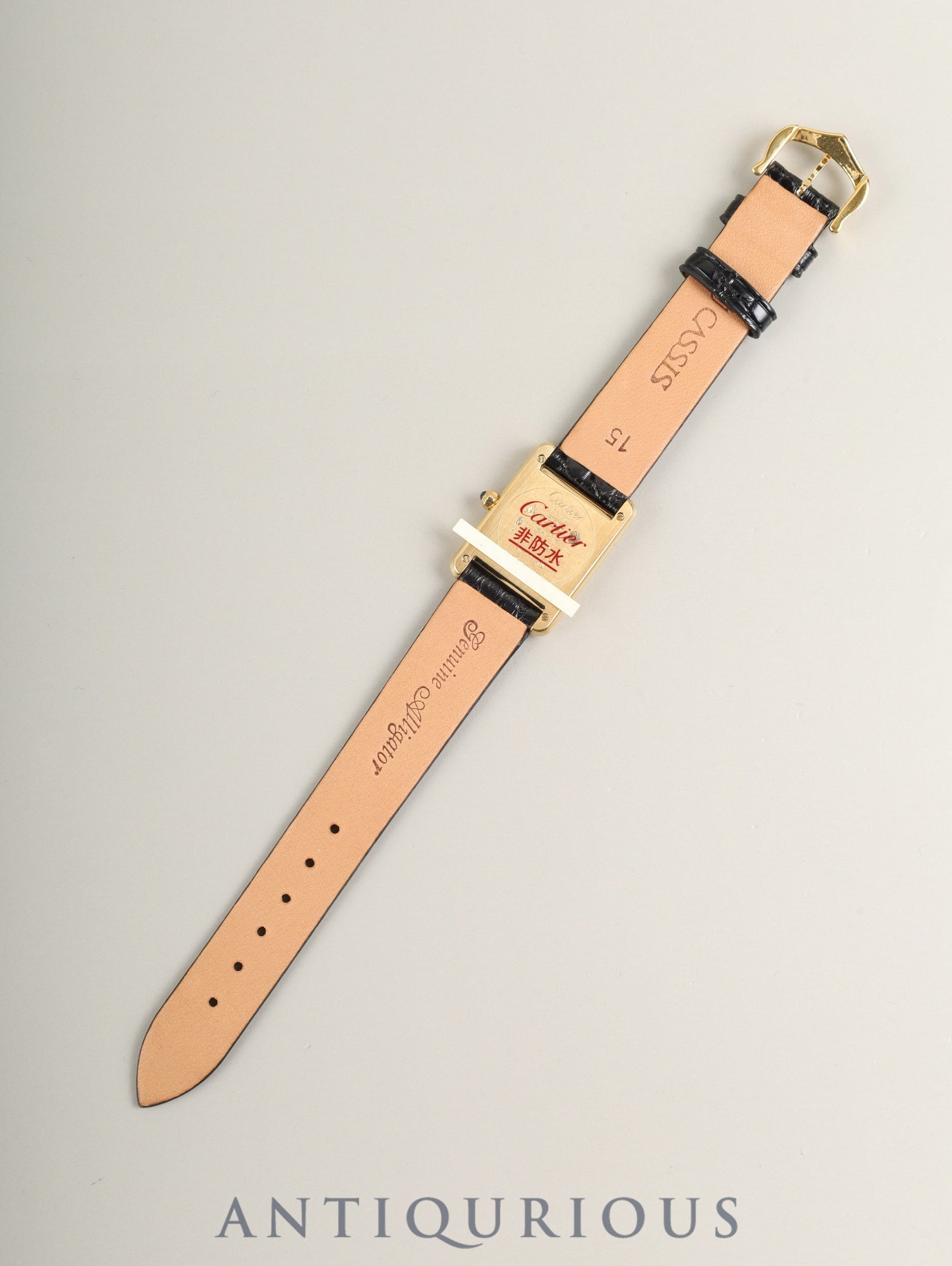 カルティエ マストタンク SM 3 66001 クォーツ SV925 革 純正ピンバックル(GP)シャンパン飛びローマン文字盤(SWISS MADE表記) カルティエブティックにてコンプリートサービス済み