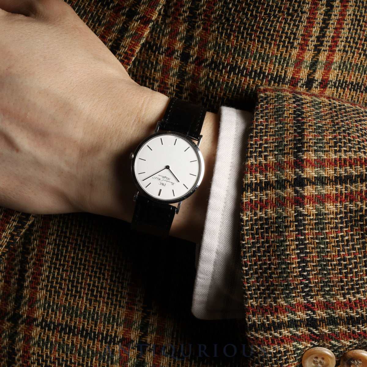 IWC ポートフィノ IW200807 手巻き 750 革 純正尾錠 (SS)ホワイト文字盤 オーバーホール済み アイダブリュシー