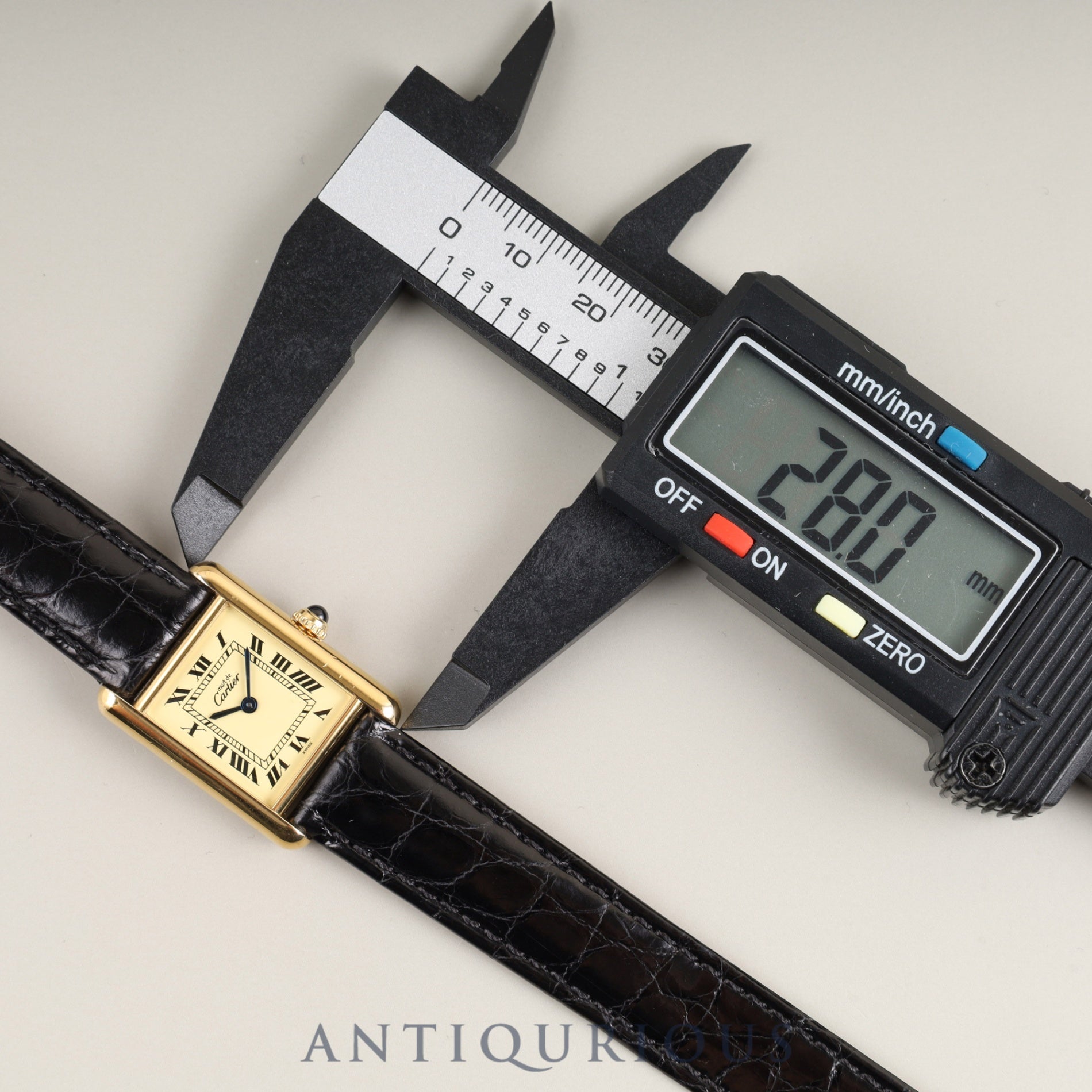 Cartier Must Tank SM W1003154 / 1613 Quartz Cal.057 SV925 Leather Genuine D-buckle (GP) Ivory Roman Dial Box Booklet Warranty (1997) Overhauled