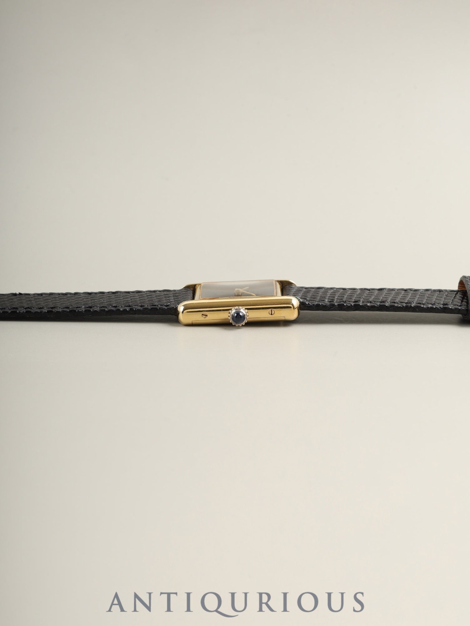 カルティエ マストタンク SM 3 手巻き Cal.78-1 SV925 革 純正ピンバックル(GP)オニキス文字盤(SWISS表記) 純正レザーベルト付き オーバーホール済み