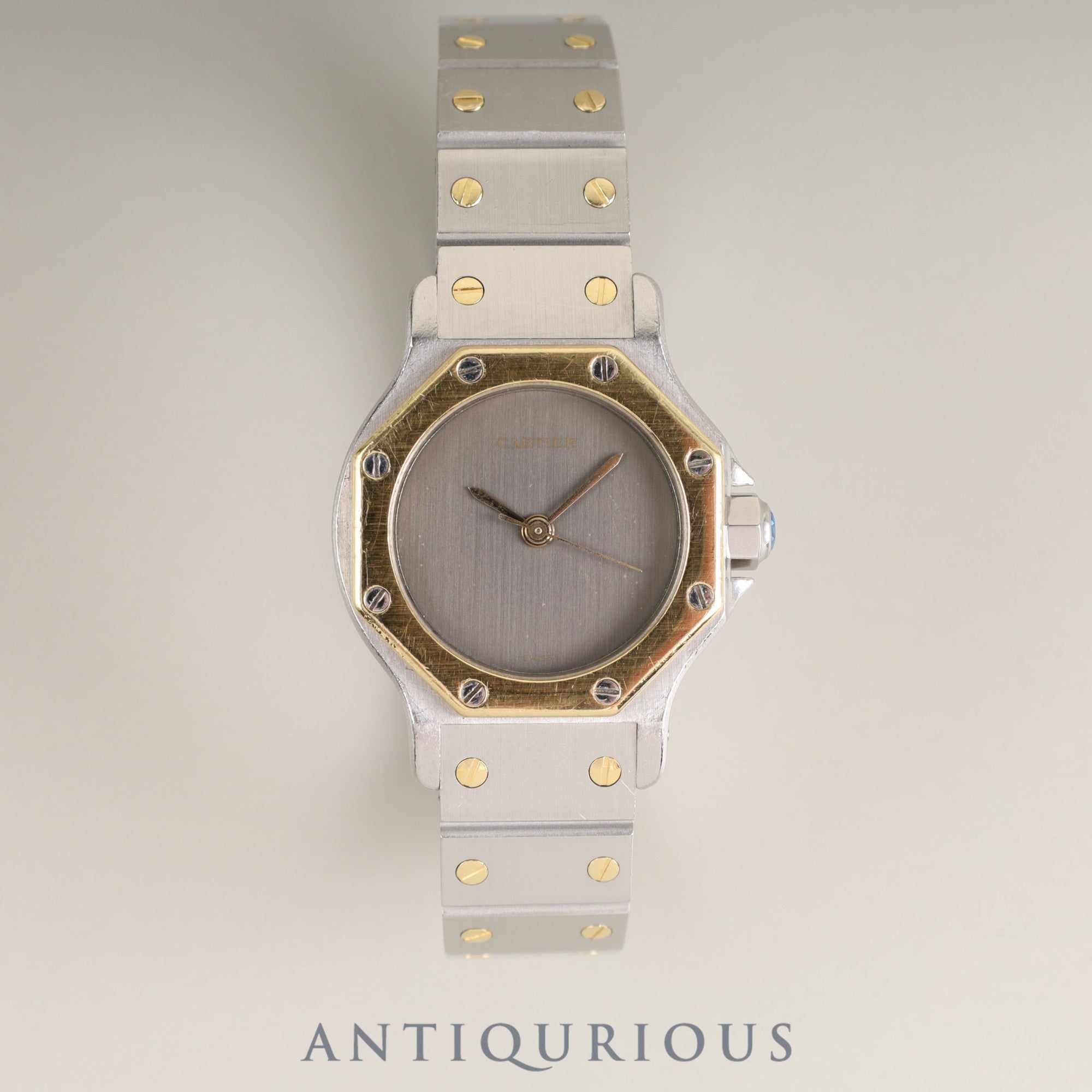 Cartier Santos Octagon SM 2039488 / 0907 Automatic SS/YG SS/YG Grey ghost dial Overhauled Bracelet cleaned by Cartier