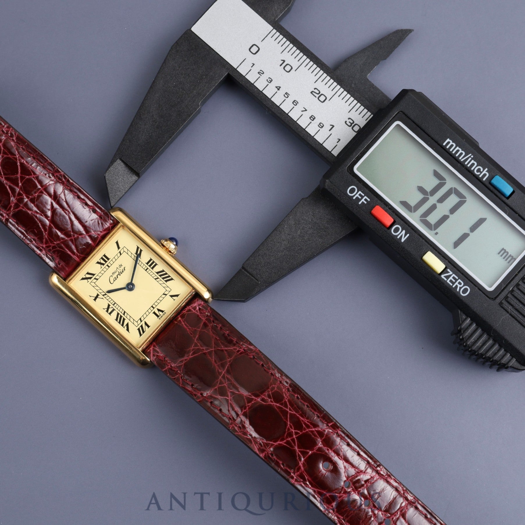 Cartier Must Tank LM 590005 Quartz Cal.90 SV925 Genuine leather strap Genuine buckle (GP) Ivory Roman dial Box Overhauled