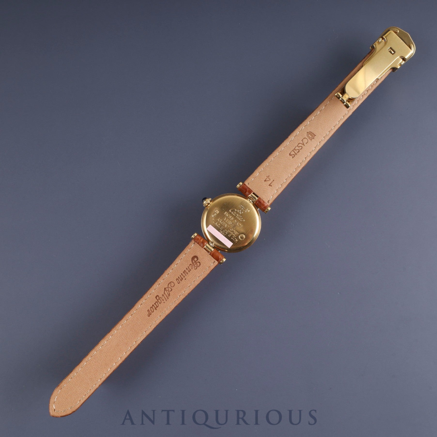 カルティエ マスト ヴァンドーム VLC SM 1851 クォーツ Cal.90 SV925 革 純正Dバックル(GP)オパラン文字盤 オーバーホール済み