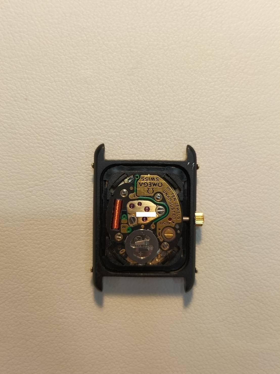 オメガ デ・ヴィル クォーツ Cal.1450 GP 純正革ベルト 純正尾錠(GP) ホワイトローマン文字盤 ケース オーバーホール済み