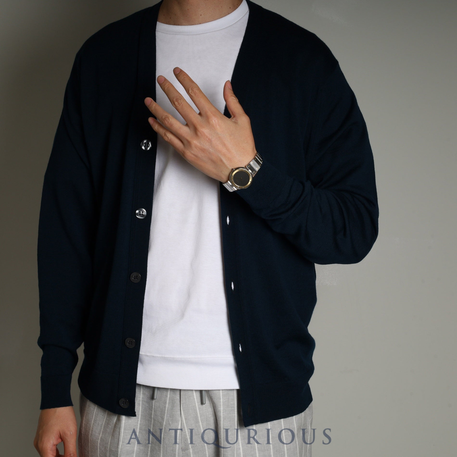 カルティエ サントス ヴァンドーム LM 83041488 / 8191 クォーツ SS/YG SS /YG グレーゴースト文字盤 カルティエブティックにてコンプリートサービス済み