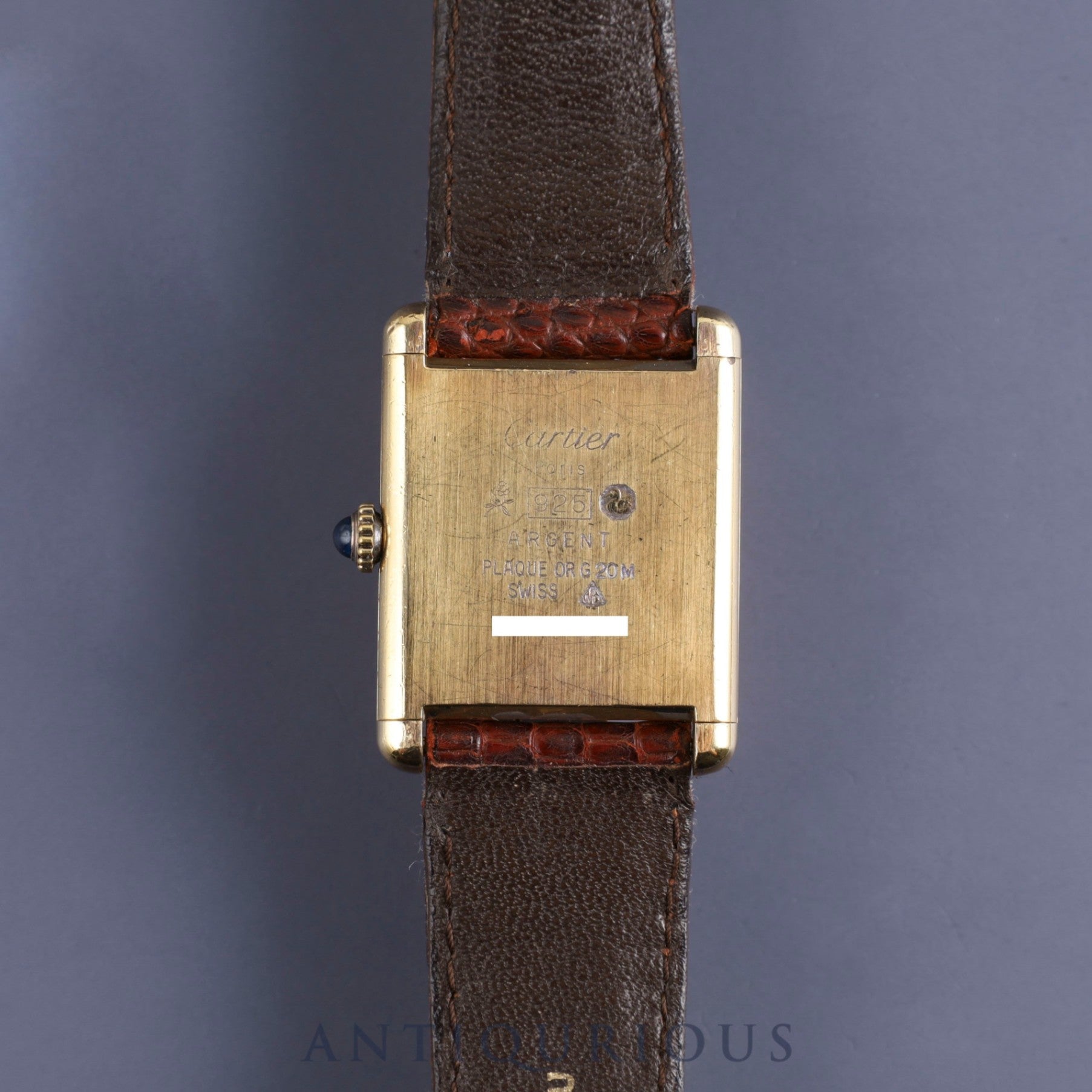 カルティエ マストタンク LM 手巻き Cal.78-1 SV925 純正革ベルト 純正尾錠(GP)アイボリーローマン文字盤 オーバーホール済み