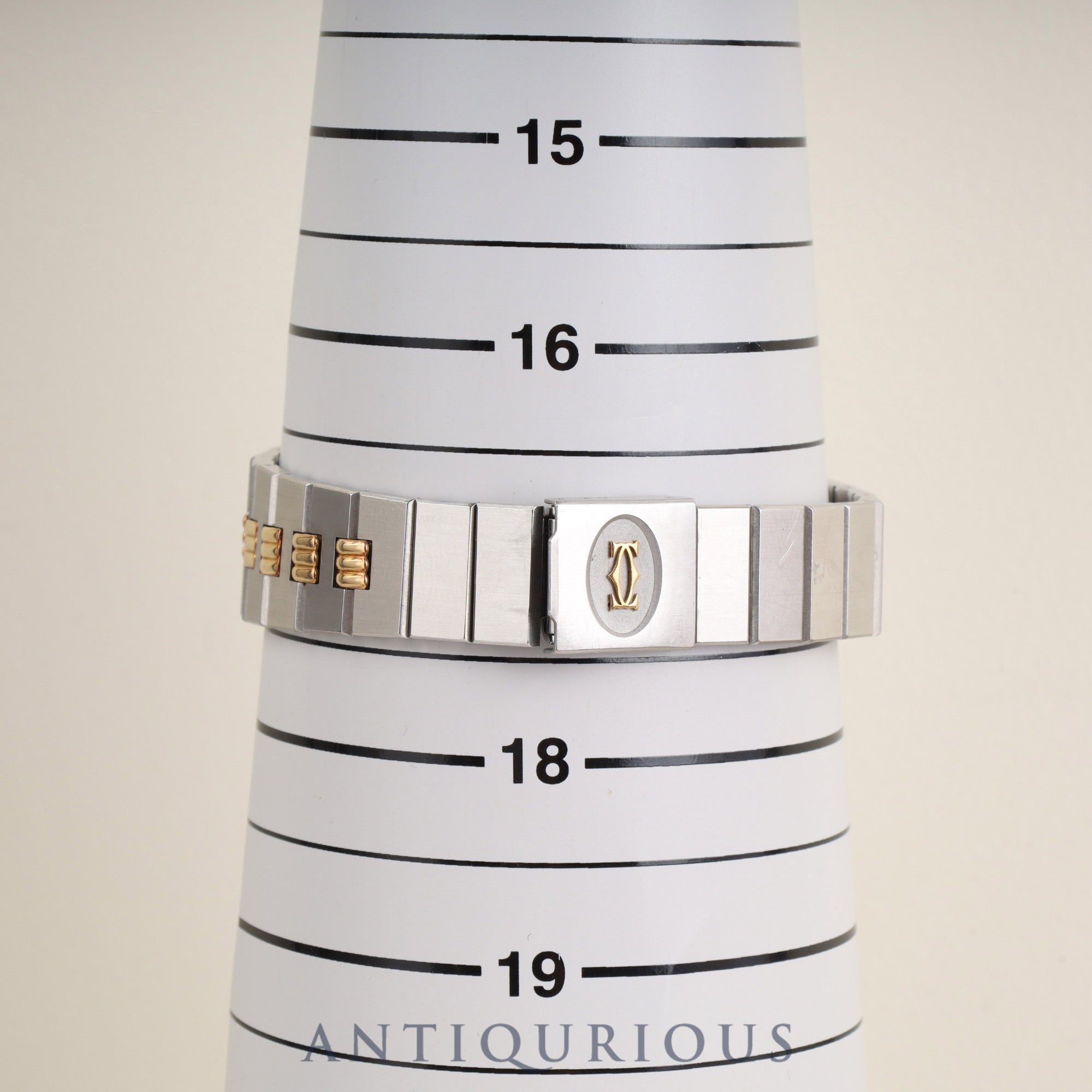 Cartier Santos Galbee LM 2961 Automatic SS/YG SS/YG Godron bracelet Ivory dial Overhauled