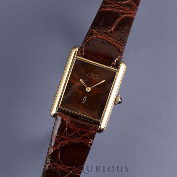 Cartier Must Tank LM Manual winding Cal.78-1 SV925 Leather Genuine buckle (GP) Mahogany dial Overhauled
