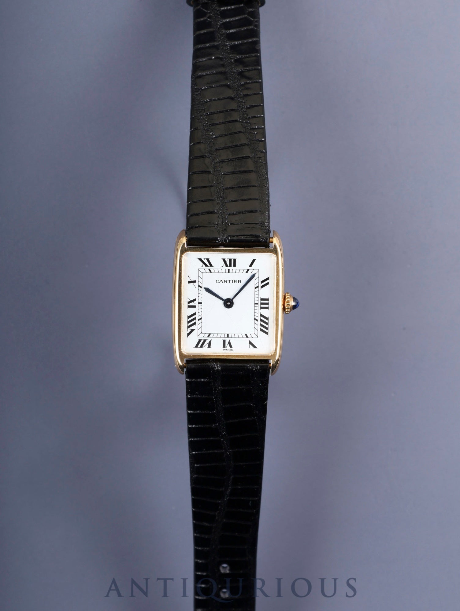 カルティエ タンク アロンディ タンク エリプス LM 81722553 / 96041 手巻き Cal.21(フレデリック・ピゲ)750YG 革 純正ピンバックル(GP) ホワイトローマン文字盤(PARIS表記) 国際永久保証書(1983年) オーバーホール済み