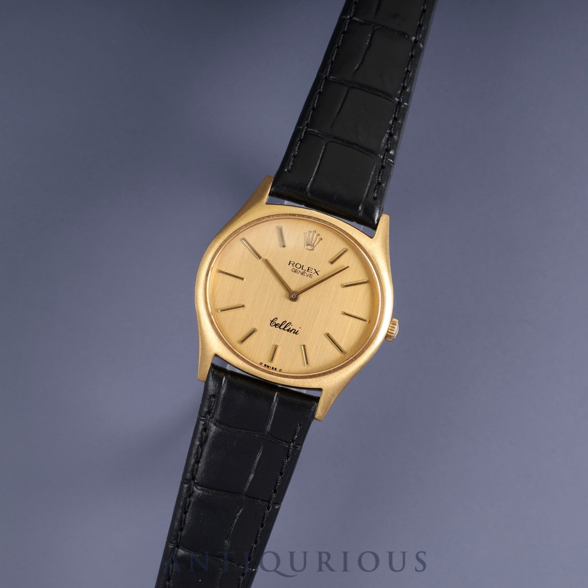 Rolex Cellini 3806 Manual winding Cal.1601 750 Leather Genuine buckle (GP) Gold dial No. 42 (1975) Overhauled