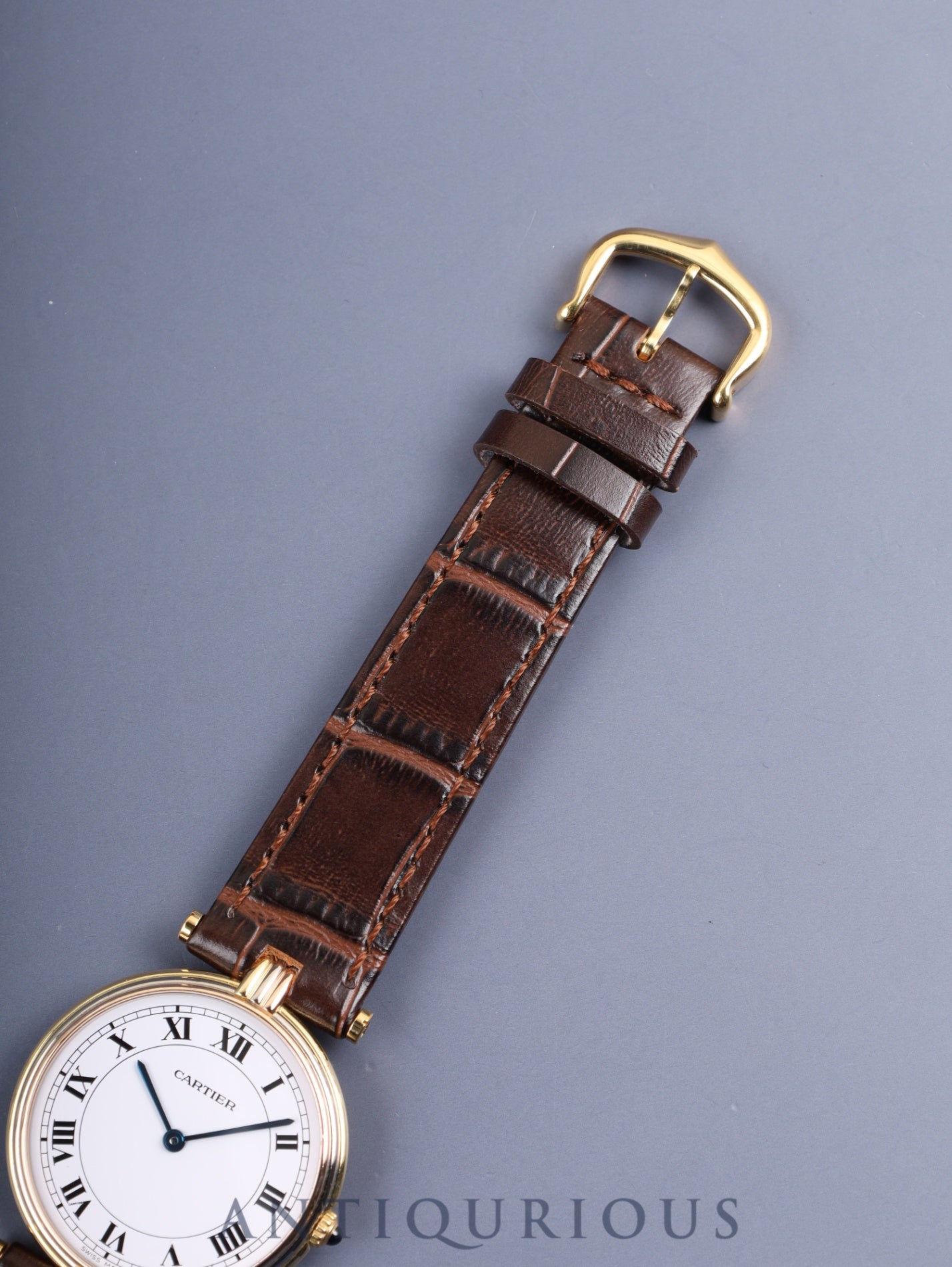 カルティエ ヴァンドーム トリニティ VLC LM 85533553/81003 クォーツ Cal.690 750YG 革 純正ピンバックル(GP) ホワイトローマン文字盤(SWISS MADE表記) オーバーホール済み
