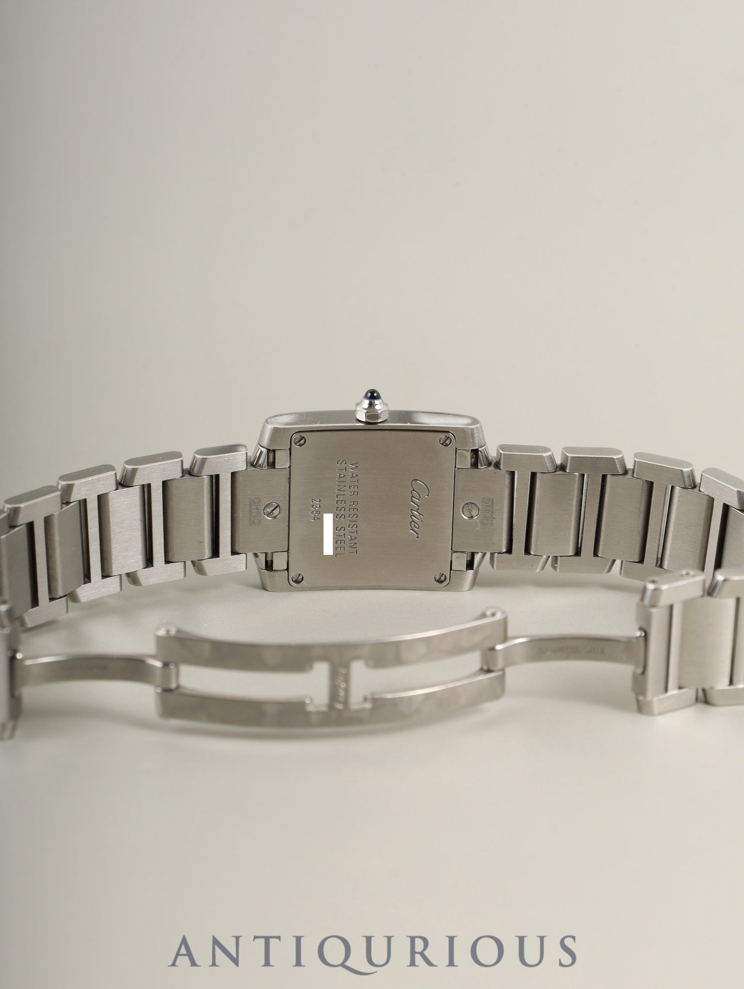 カルティエ タンクフランセーズ SM W51034Q3 / 2384 クォーツ Cal.057 SS SS ブルーシェル文字盤 オーバーホール済み