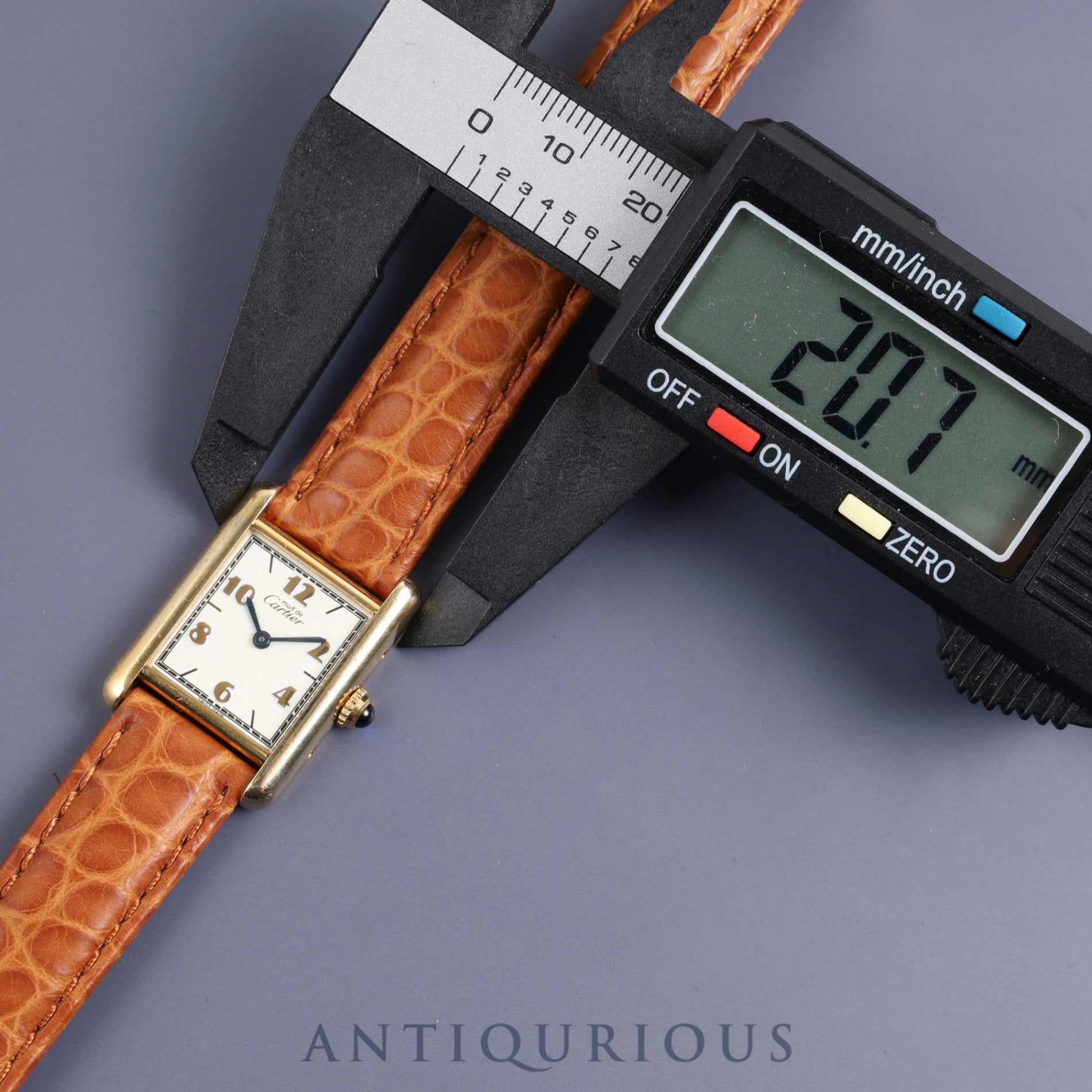 Cartier Must Tank SM 5057001 Quartz SV925 Leather Genuine D Buckle (GP) Arabic CC Dial Complete service (full maintenance) completed at Cartier boutique