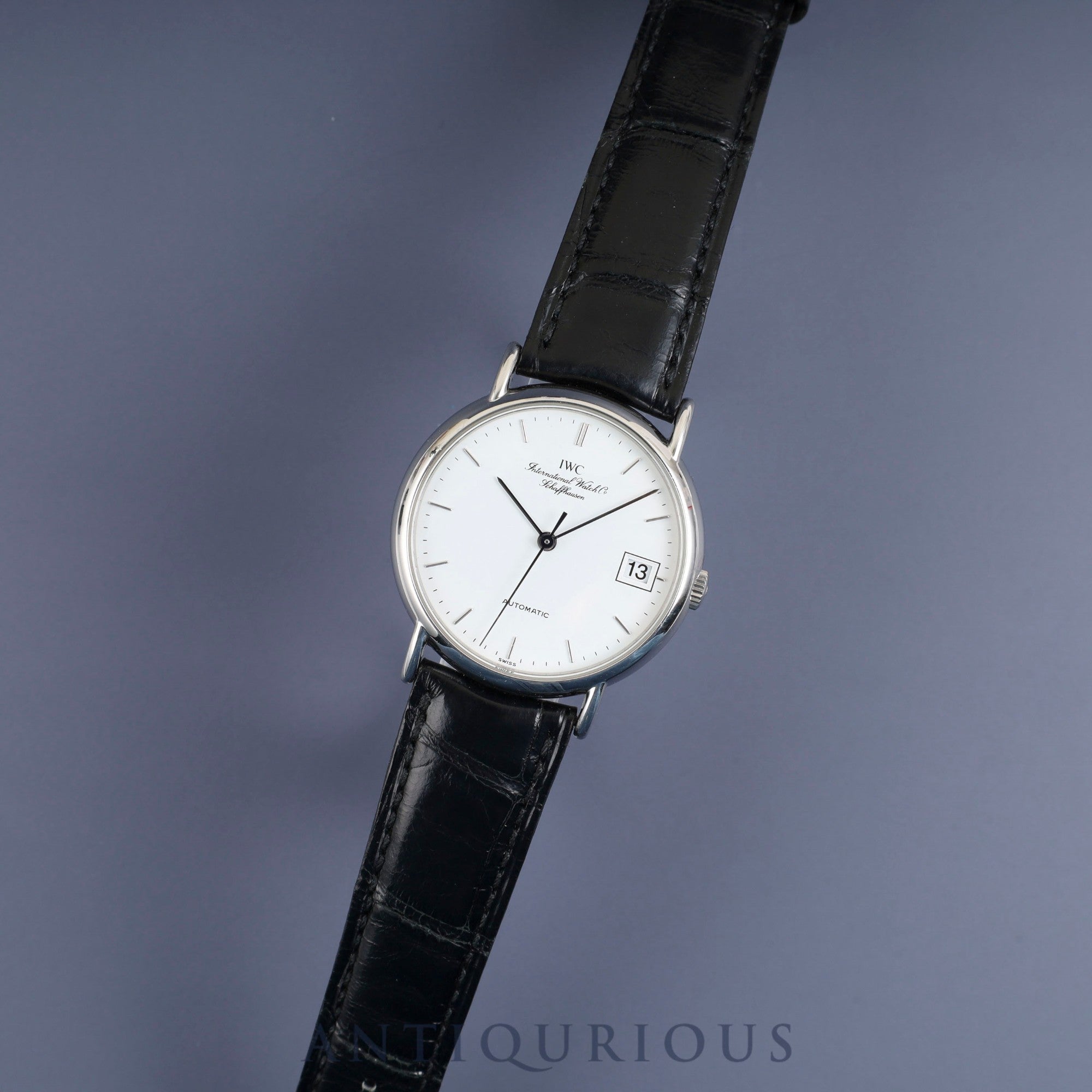 IWC Portofino IW351320 Automatic Caliber 30120 Stainless Steel Watch with Genuine Leather Strap and Genuine Stainless Steel Buckle, White Dial, Booklet, Cloth, Overhauled