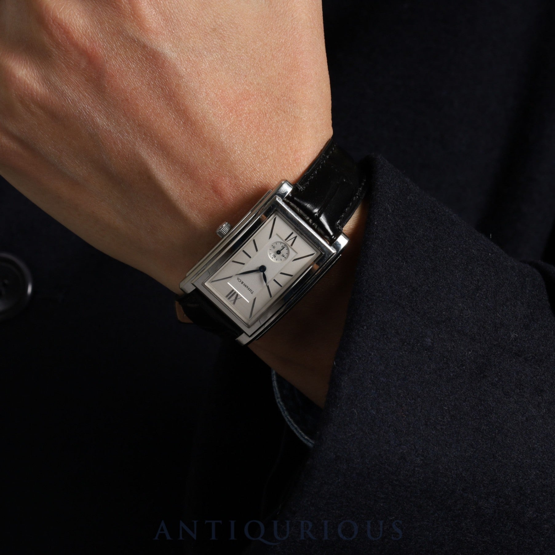 ティファニー グランドスモールセコンド Z0030.13.10A21A40A クォーツ Cal.980.163 SS 革 純正尾錠(SS)ホワイト文字盤 箱 保証書(2018年) オーバーホール済み