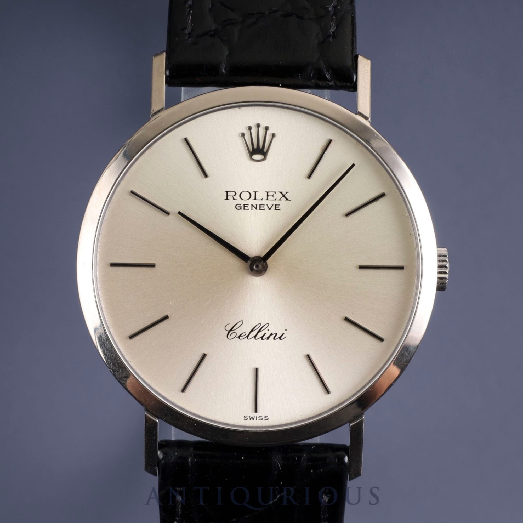 Rolex Cellini 4112 Manual winding Cal.1600 750 Leather Genuine buckle (SS) Silver dial No.4 (1974) Overhauled