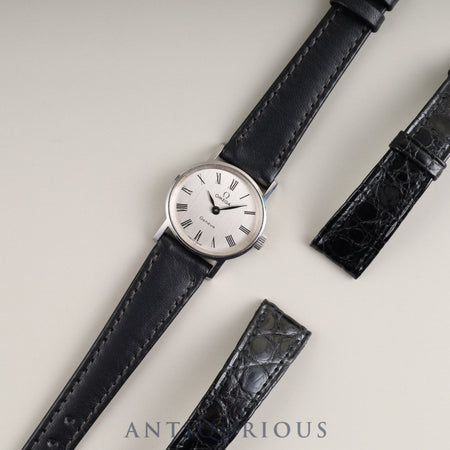 Omega Geneva Manual Winding Cal.625 SS Leather Genuine Buckle (SS) Silver Roman Dial Genuine Replacement Strap Overhauled
