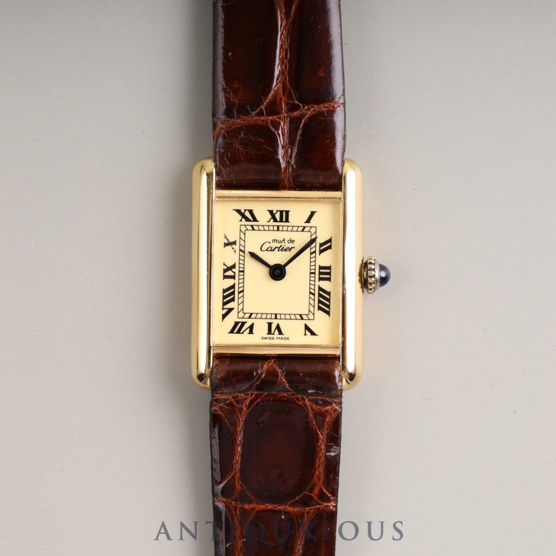 Cartier Must Tank SM Manual Winding SV925 Ivory Roman Dial Cartier Boutique Complete Service