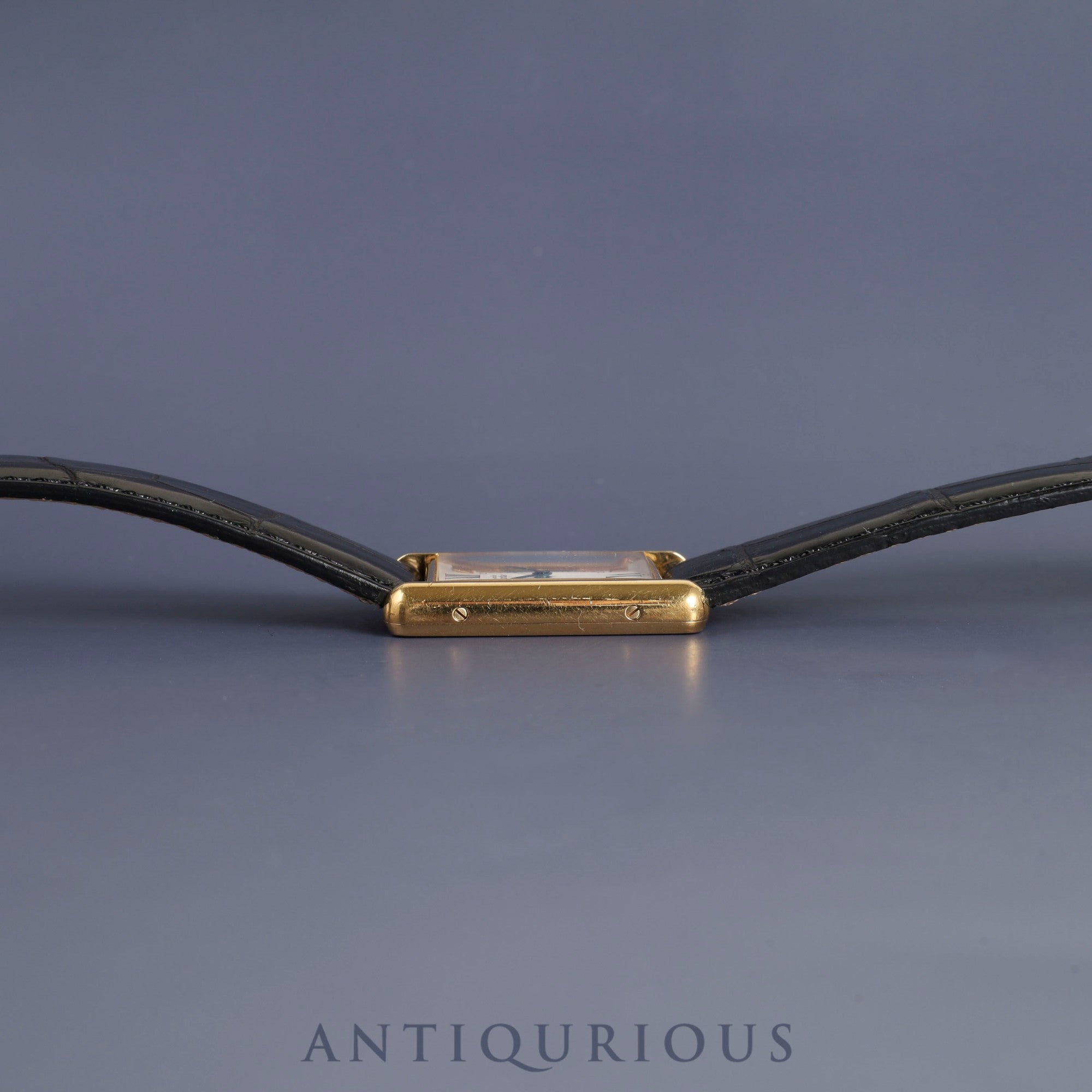 カルティエ マストタンク LM 590005 クォーツ Cal.90 SV925 革 純正Dバックル(GP) トリニティ文字盤 オーバーホール済み