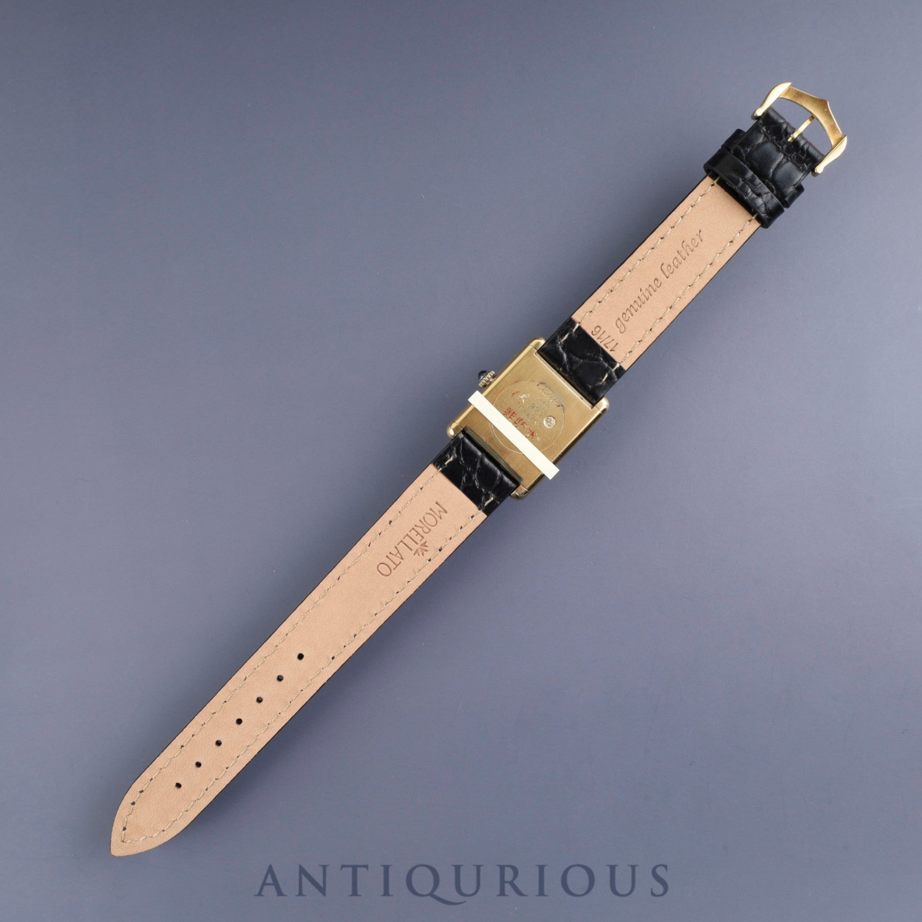 Cartier Must Tank LM Manual Winding SV925 Leather Watch with Genuine GP Buckle, Ivory Roman Dial, Overhauled