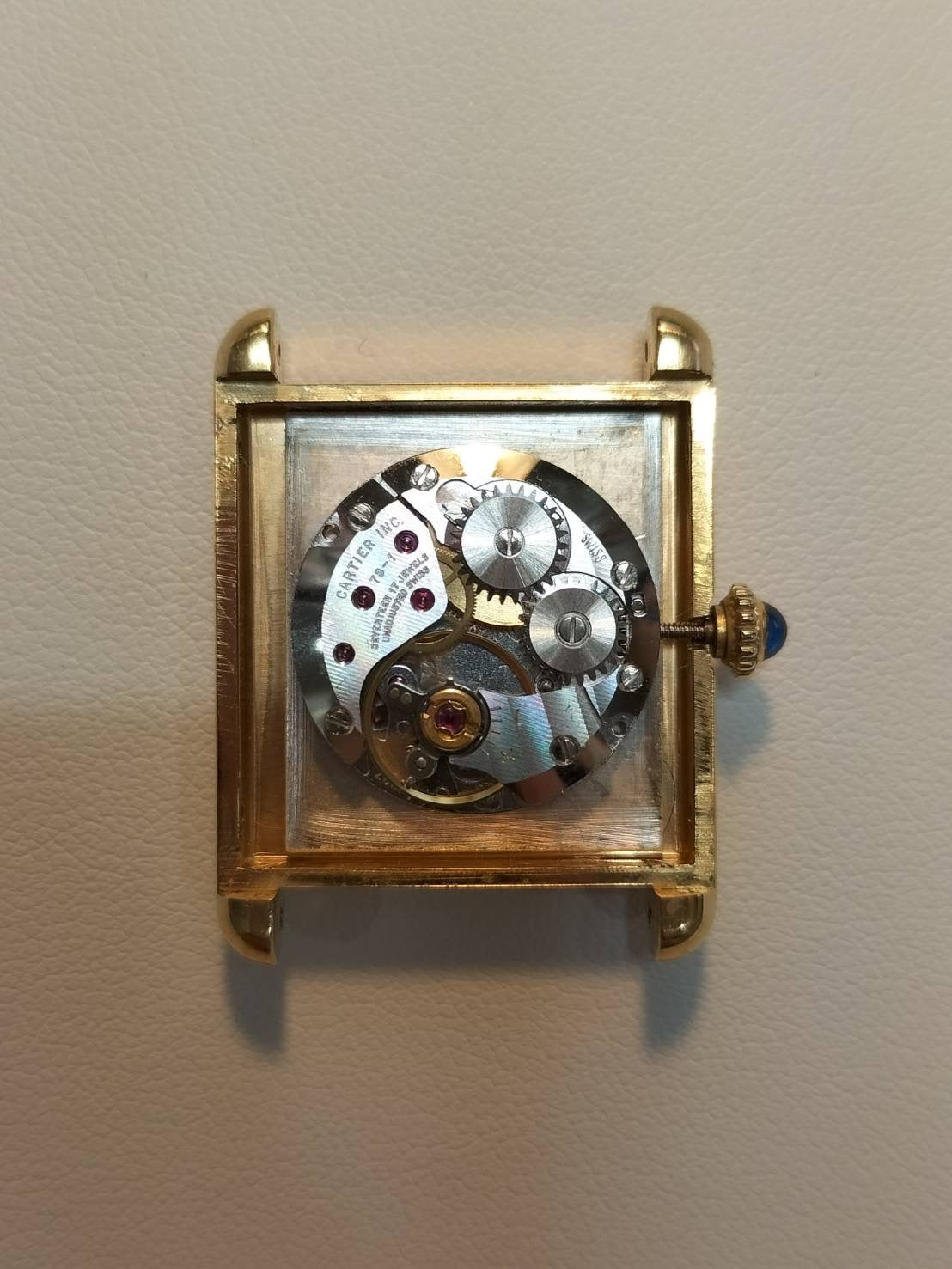 カルティエ マストタンク LM 手巻き Cal.78-1 SV925 革 純正ピンバックル(GP)アイボリーローマン文字盤(SWISS表記) オーバーホール済み