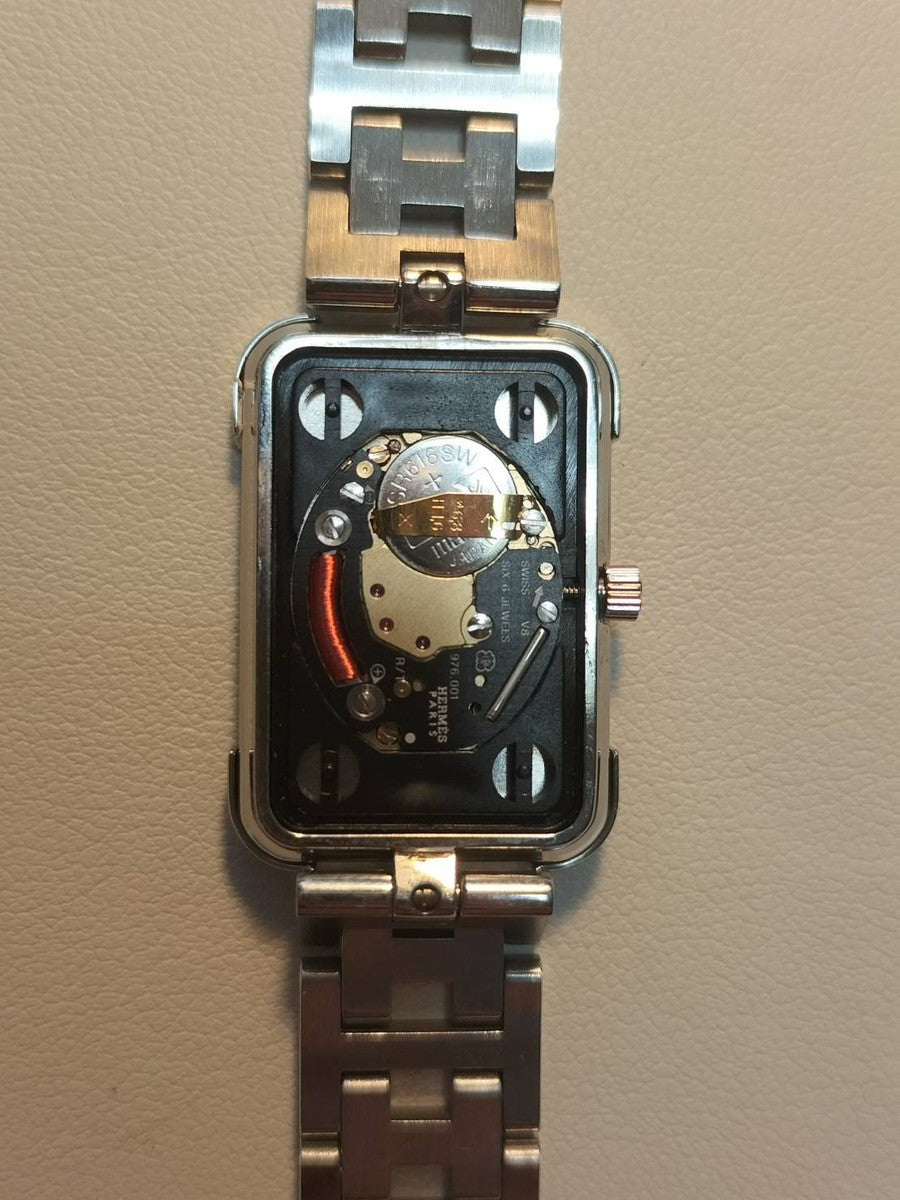 エルメス クロアジュール CR2.210 クォーツ Cal.976.001 SS SS ピンクシェル文字盤 箱 保証書(2013年)オーバーホール済み