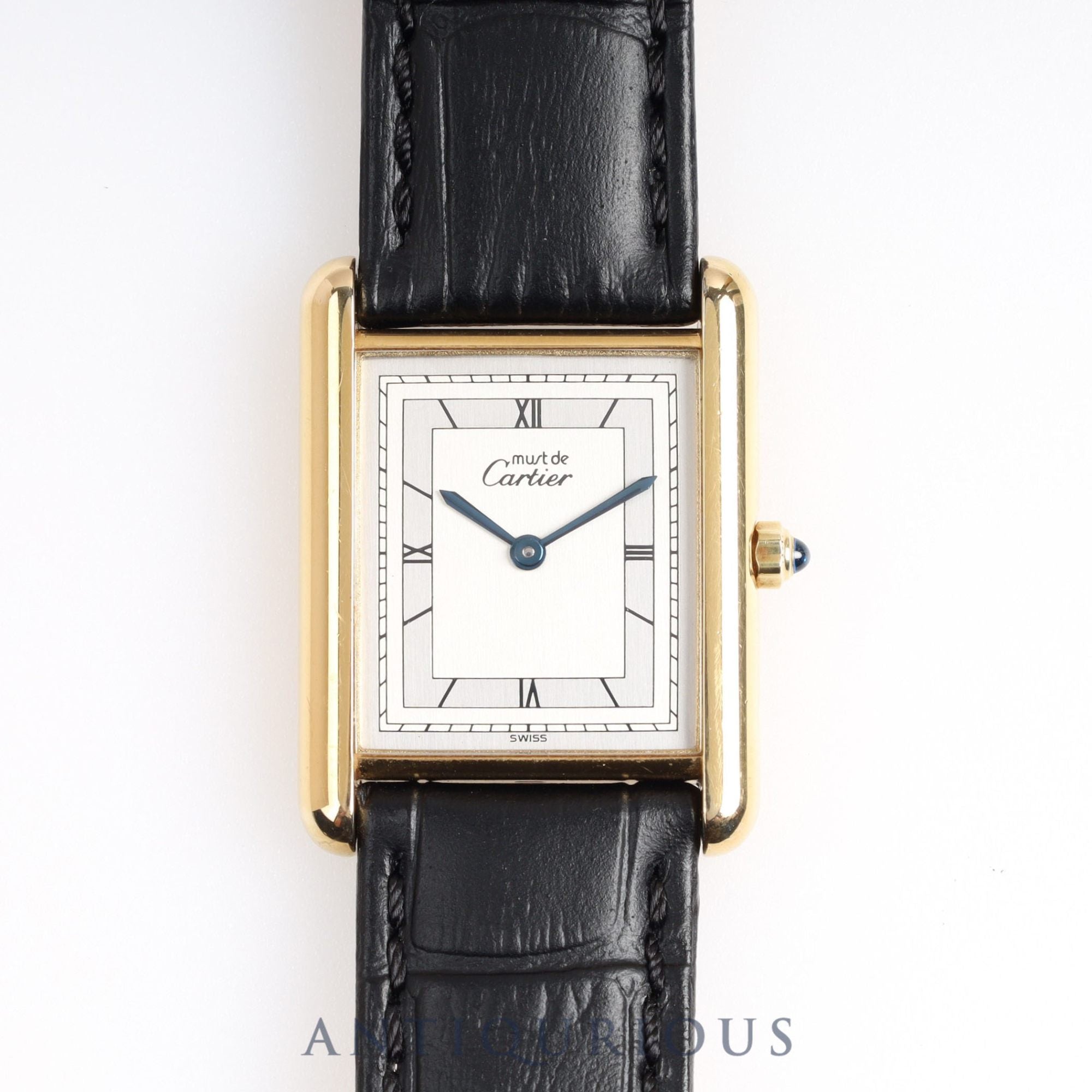 Cartier Must Tank LM QZ 6 81006 Flying Roman Silver Dial