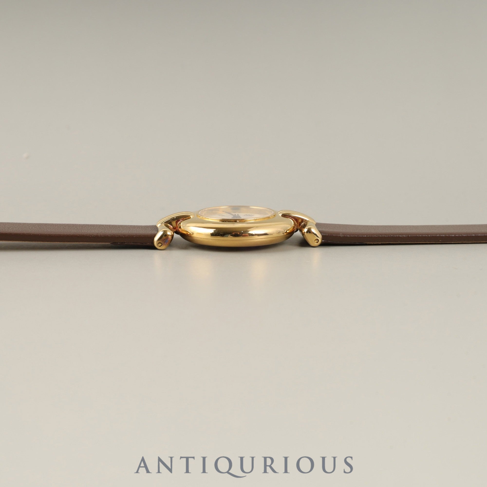 カルティエ マストコリゼ W1000653 / 590002 クォーツ Cal.90 SV925 革 純正尾錠(GP)アイボリーローマン文字盤 箱 冊子 保証書(1993年)オーバーホール済み