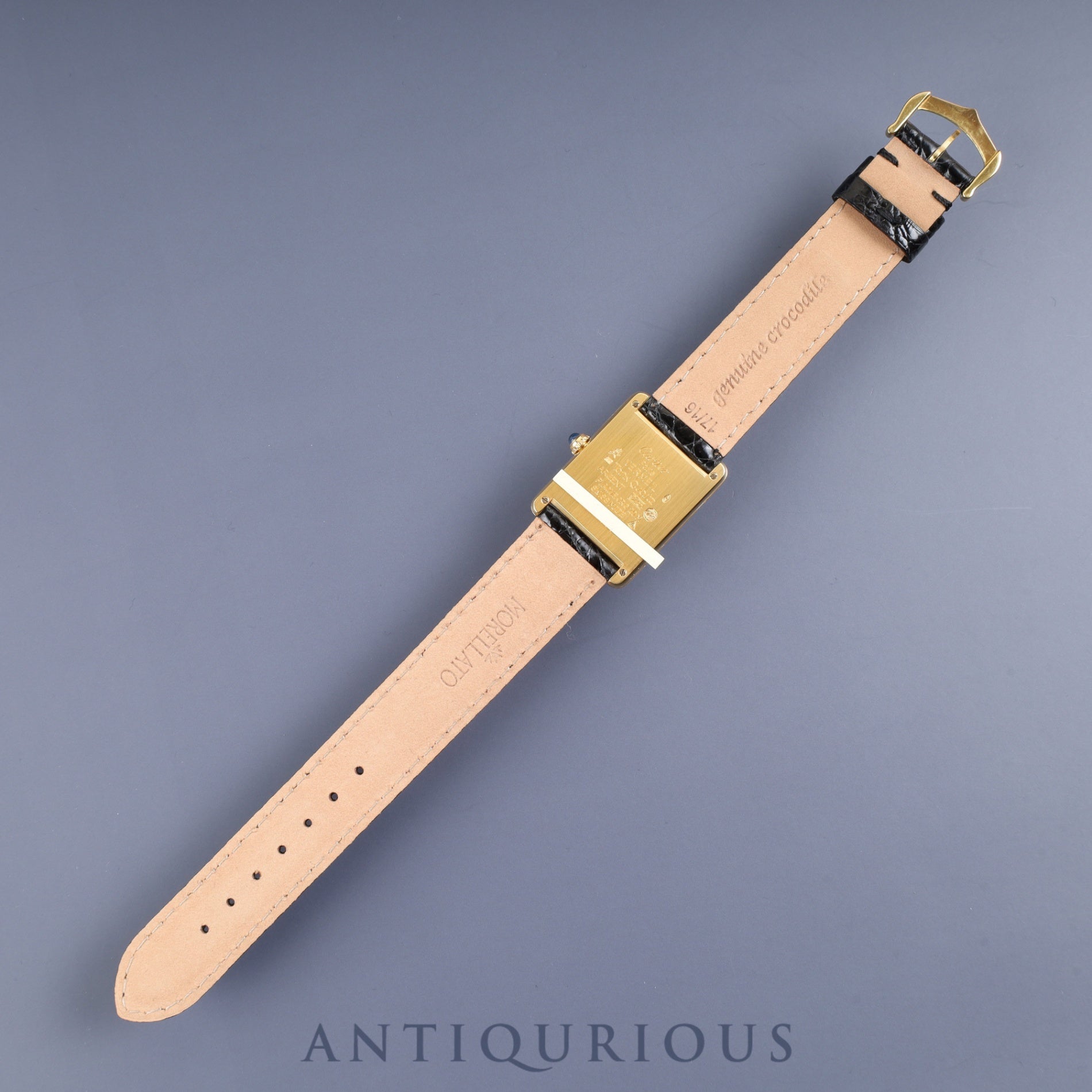 カルティエ マストタンク LM 590005 クォーツ Cal.90 SV925 革 純正尾錠(GP) アラビア文字盤 オーバーホール済み 新品仕上げ済み