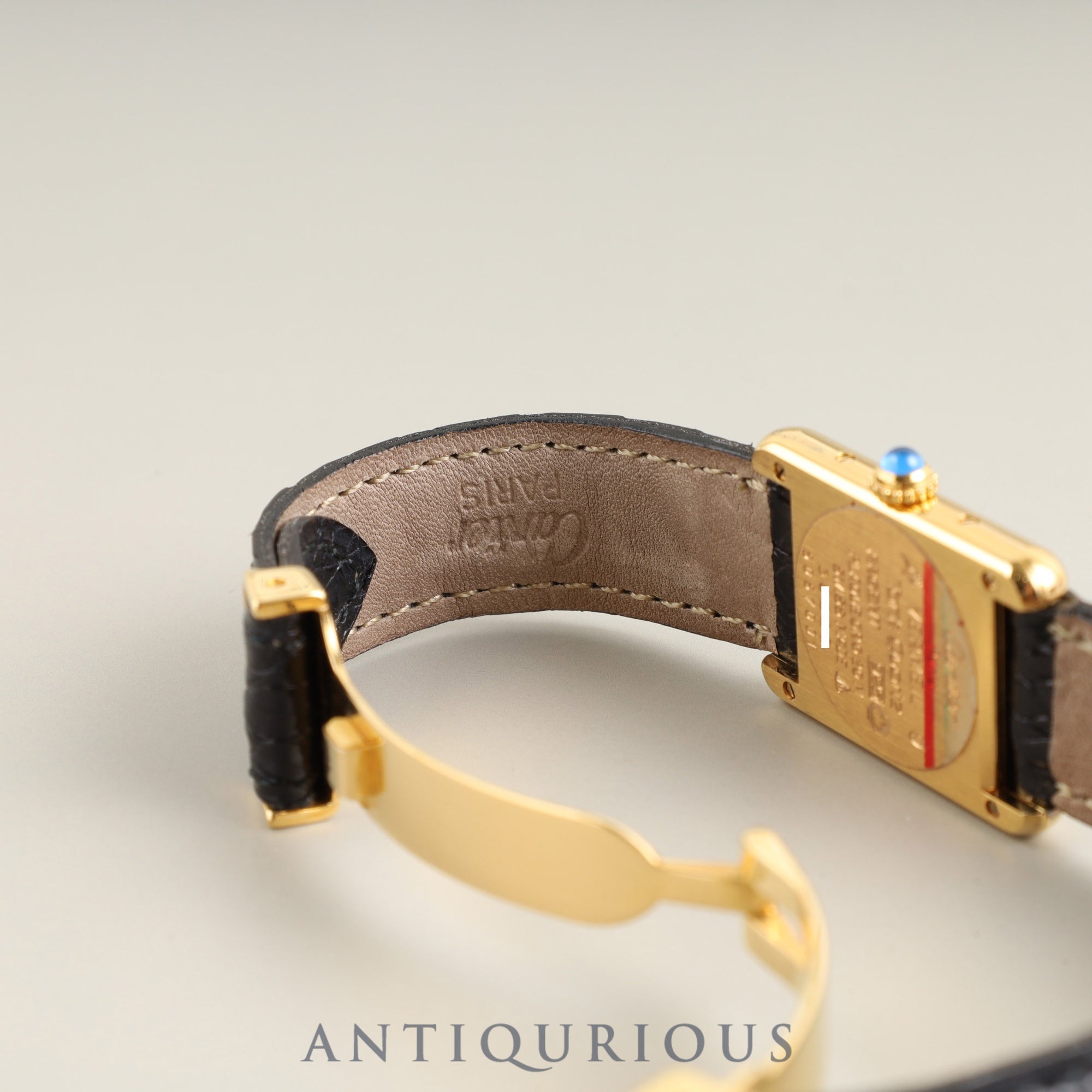 Cartier Must Tank SM 5057001 Quartz Cal. 057 SV925 Genuine Leather Strap Genuine D Buckle (GP) Arabic Dial Box Booklet Overhauled