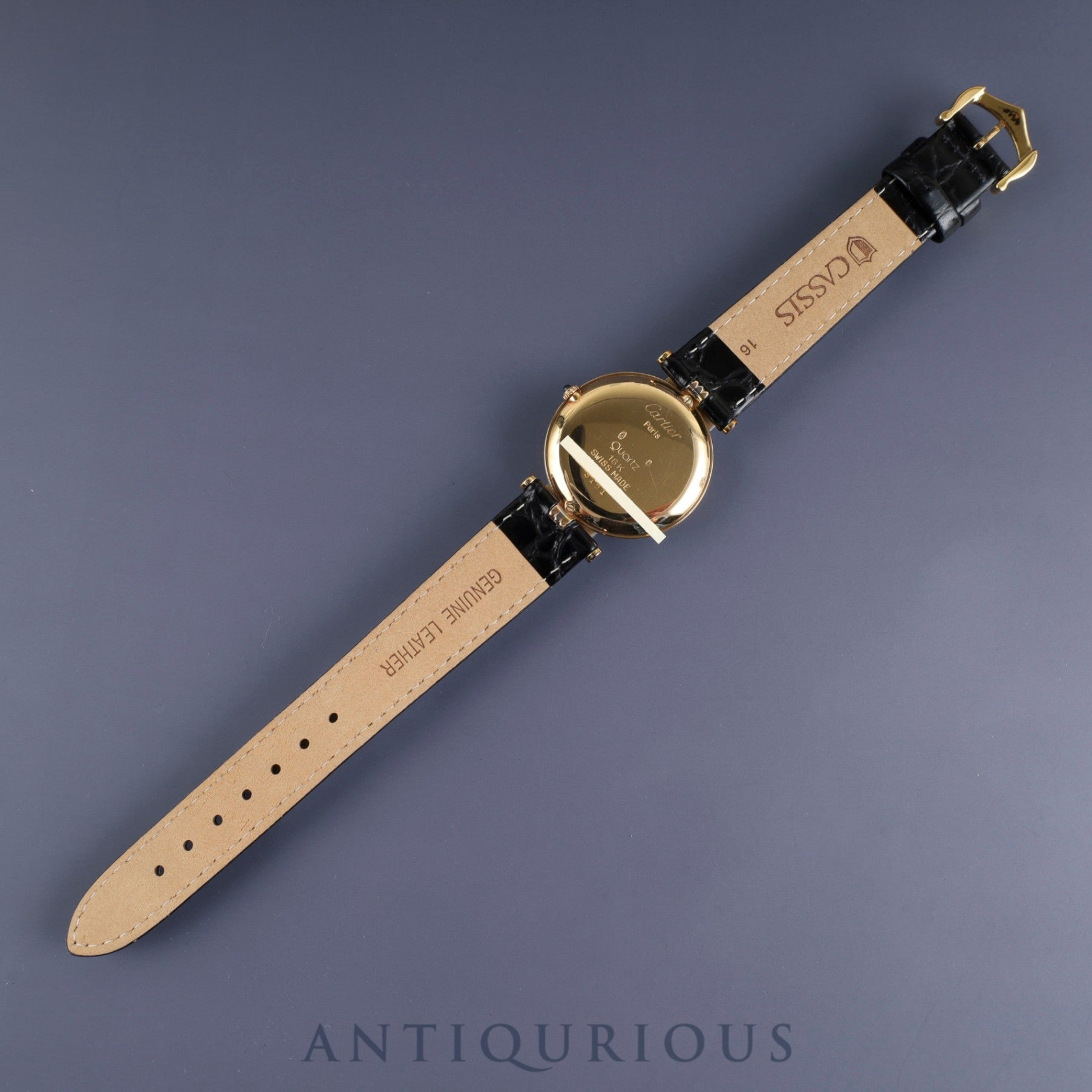 Cartier Vendome VLC Trinity LM 8151 Quartz Cal.81 750YG Leather Genuine Buckle (GP) Ivory Roman Dial Warranty (1999) Booklet Overhauled