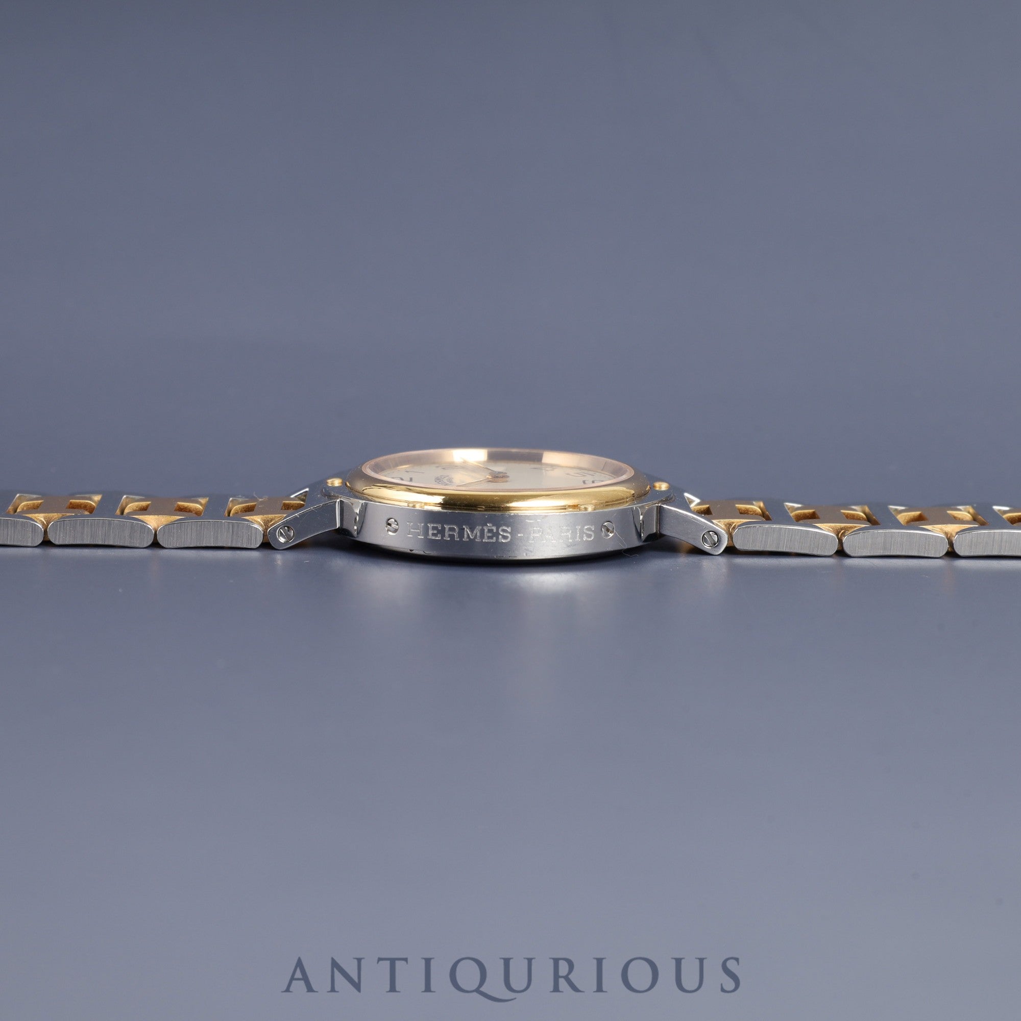 エルメス クリッパー 54.03 クォーツ SS/GP SS/GP アイボリー文字盤 タグ 保証書(無記名)オーバーホール済み