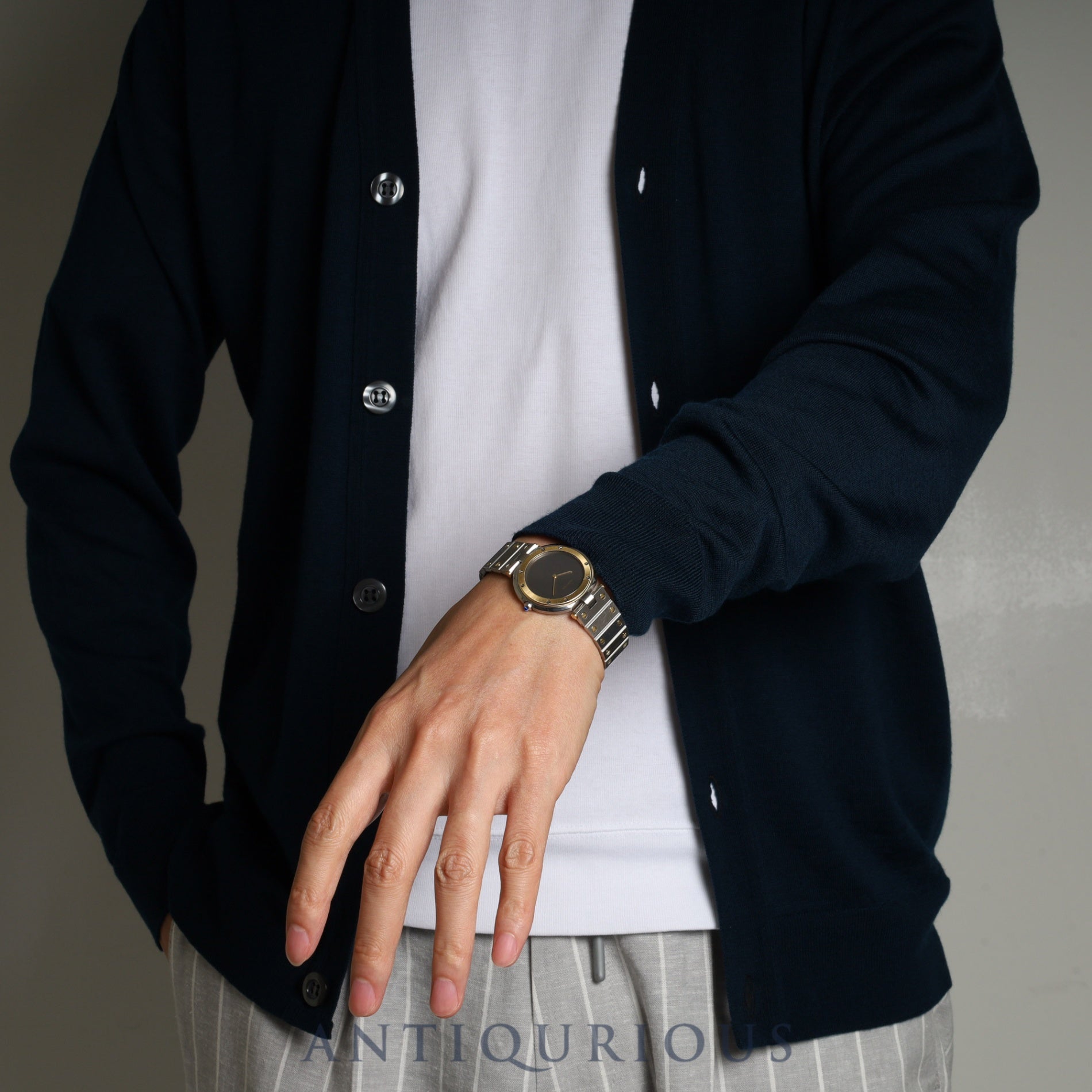 Cartier Santos Vendome LM 83041488 / 8191 Quartz SS/YG SS /YG Grey Ghost Dial Complete service completed at Cartier boutique