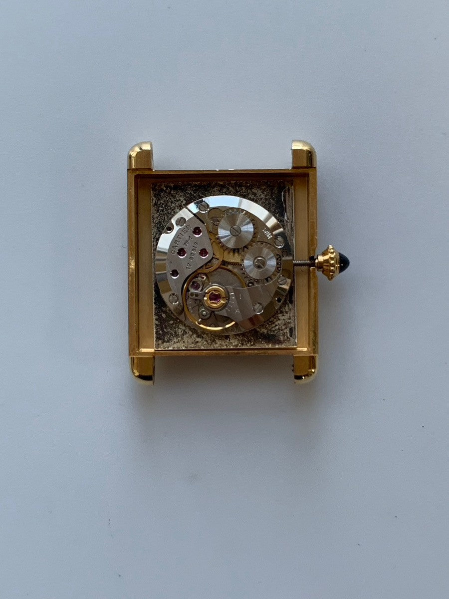 カルティエ タンクルイカルティエ LM 7808 手巻き Cal.ETA2512-1 / 78-1 750YG 純正尾錠(GP)ホワイトローマンPARIS文字盤 保証書 オーバーホール済み