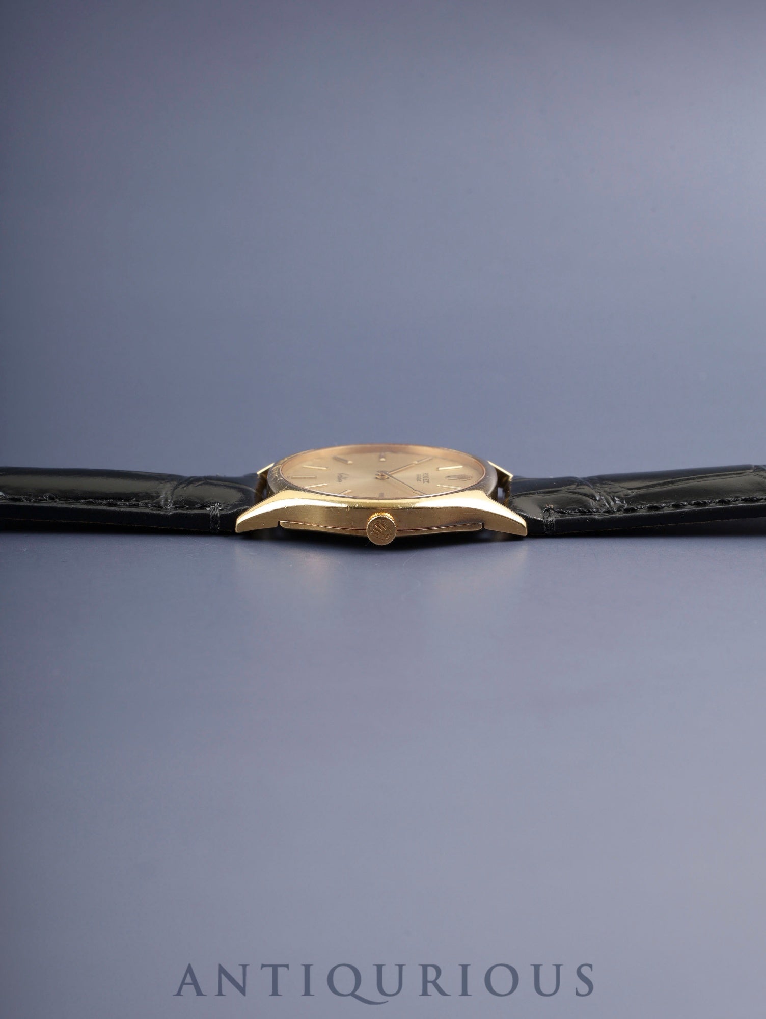 ロレックス チェリーニ 3809 手巻き Cal.1600 750YG 革 純正尾錠(GP) シャンパン文字盤 30番台(1970年)オーバーホール済み