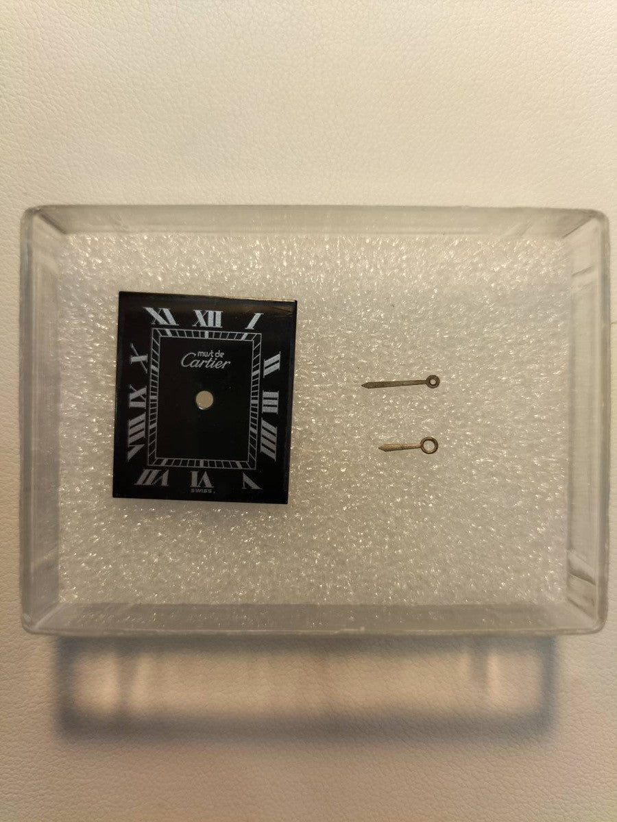 カルティエ マストタンク LM 手巻き Cal.- SV925 革 純正尾錠(GP)ブラックローマン文字盤 1976年頃~1981年頃 オーバーホール済み 新品仕上げ済み