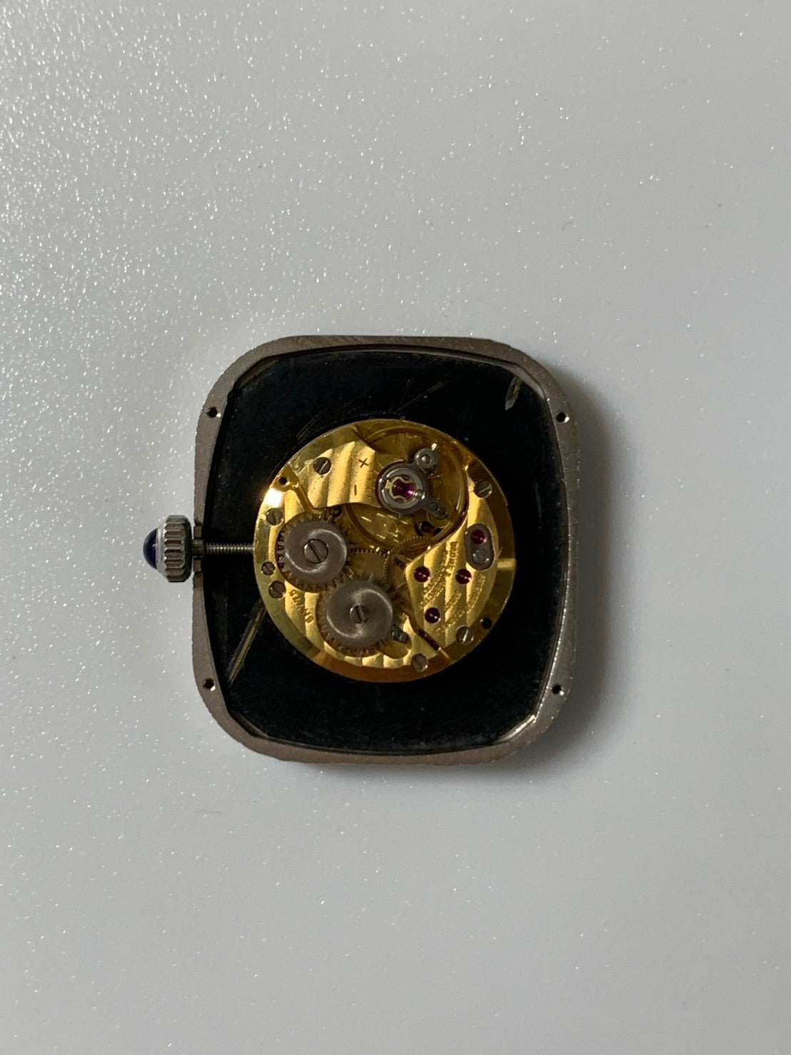 ボーム&メルシエ レクタンギュラー 38304 手巻き Cal.BM775(ETA2510)750WG 革 純正ピンバックル(SS)オニキス文字盤 オーバーホール済み