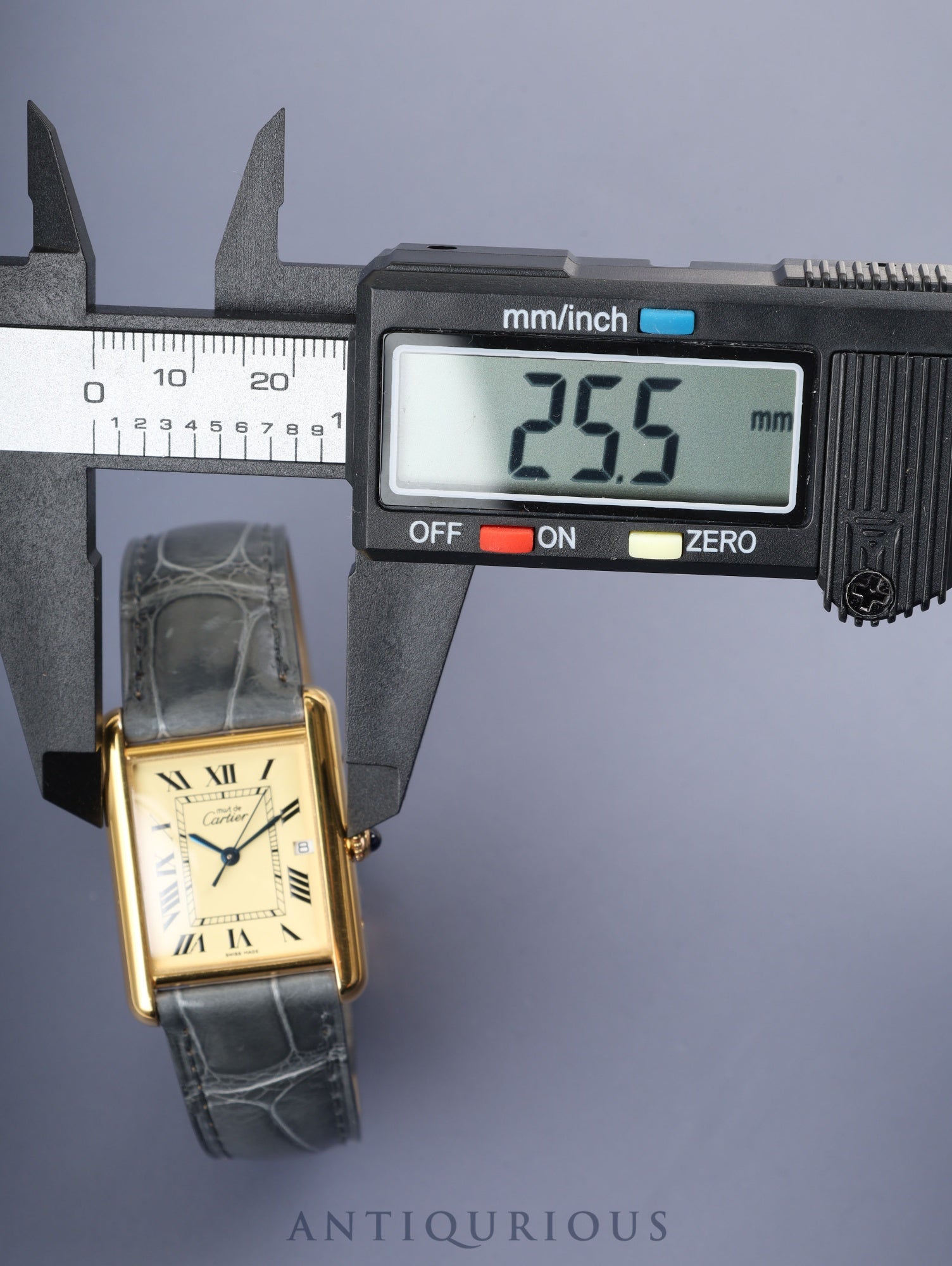 カルティエ マストタンク GM(XL) W1017454 / 2413 クォーツ Cal.687 SV925 純正革ベルト 純正Dバックル(GP)アイボリーローマン文字盤(SWISS MADE表記) 箱 冊子 保証書 (2004年) オーバーホール済み