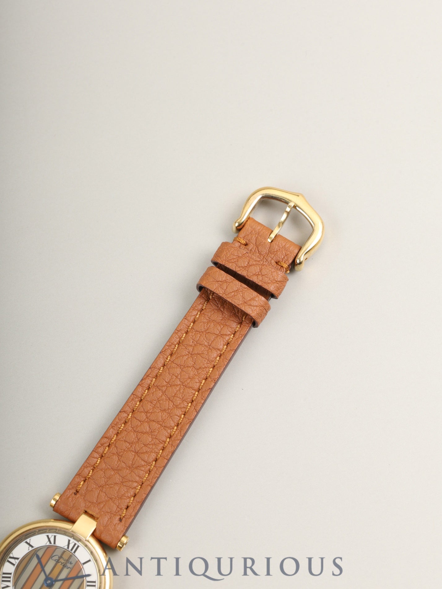 カルティエ マスト ヴァンドーム VLC SM 18 クォーツ Cal.81 SV925 革 純正尾錠(GP)フロントトリニティ文字盤 カルティエブティックにてコンプリートサービス(フルメンテナンス)済み