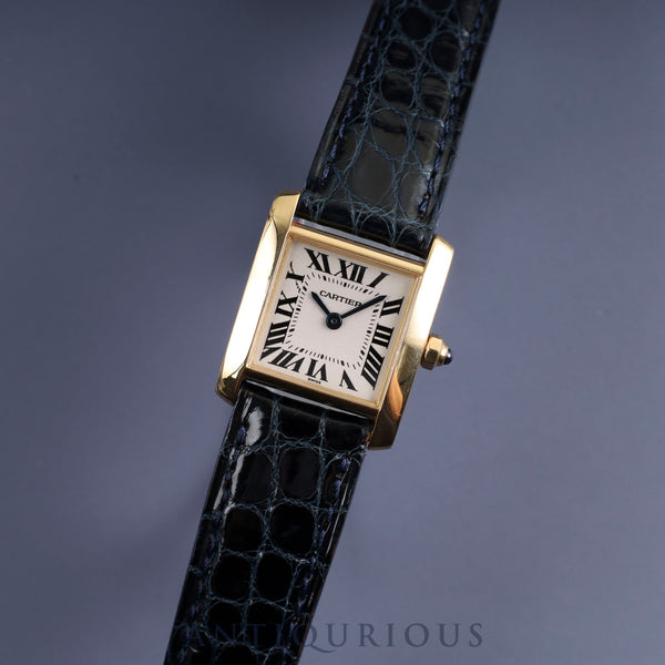 Cartier Tank Francaise SM W5000256 / 1820 Quartz Cal.018B 750 Leather Genuine Buckle (GP) White Roman Dial Overhauled