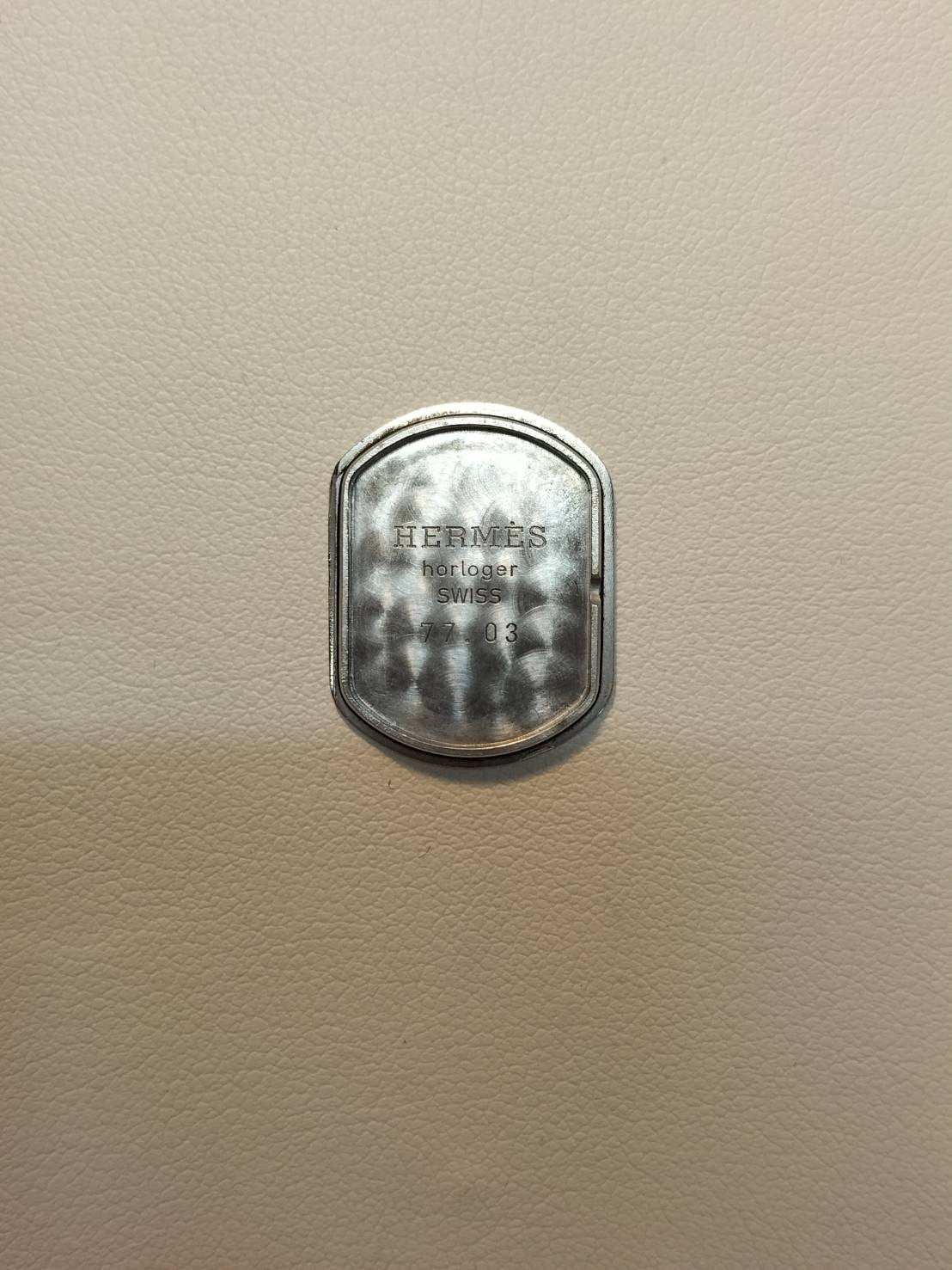 エルメス ラリー 77.03 クォーツ Cal.976.001 SS/GP SS/GP ホワイト文字盤 オーバーホール済み