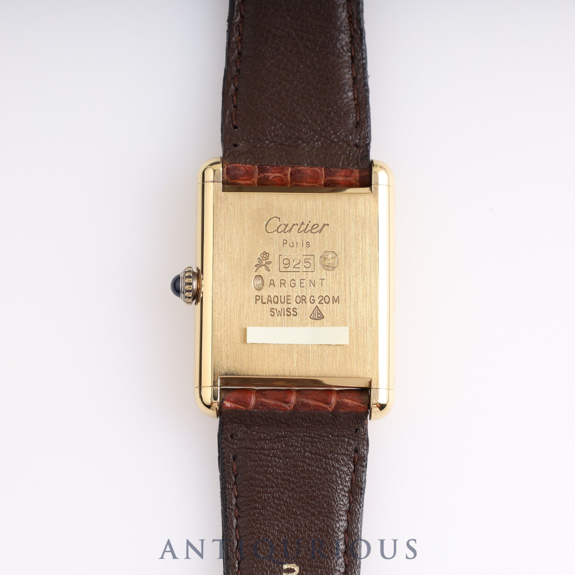 Cartier Must Tank LM Manual Winding SV925 Genuine Buckle (GP) Genuine Belt Ivory Roman Dial