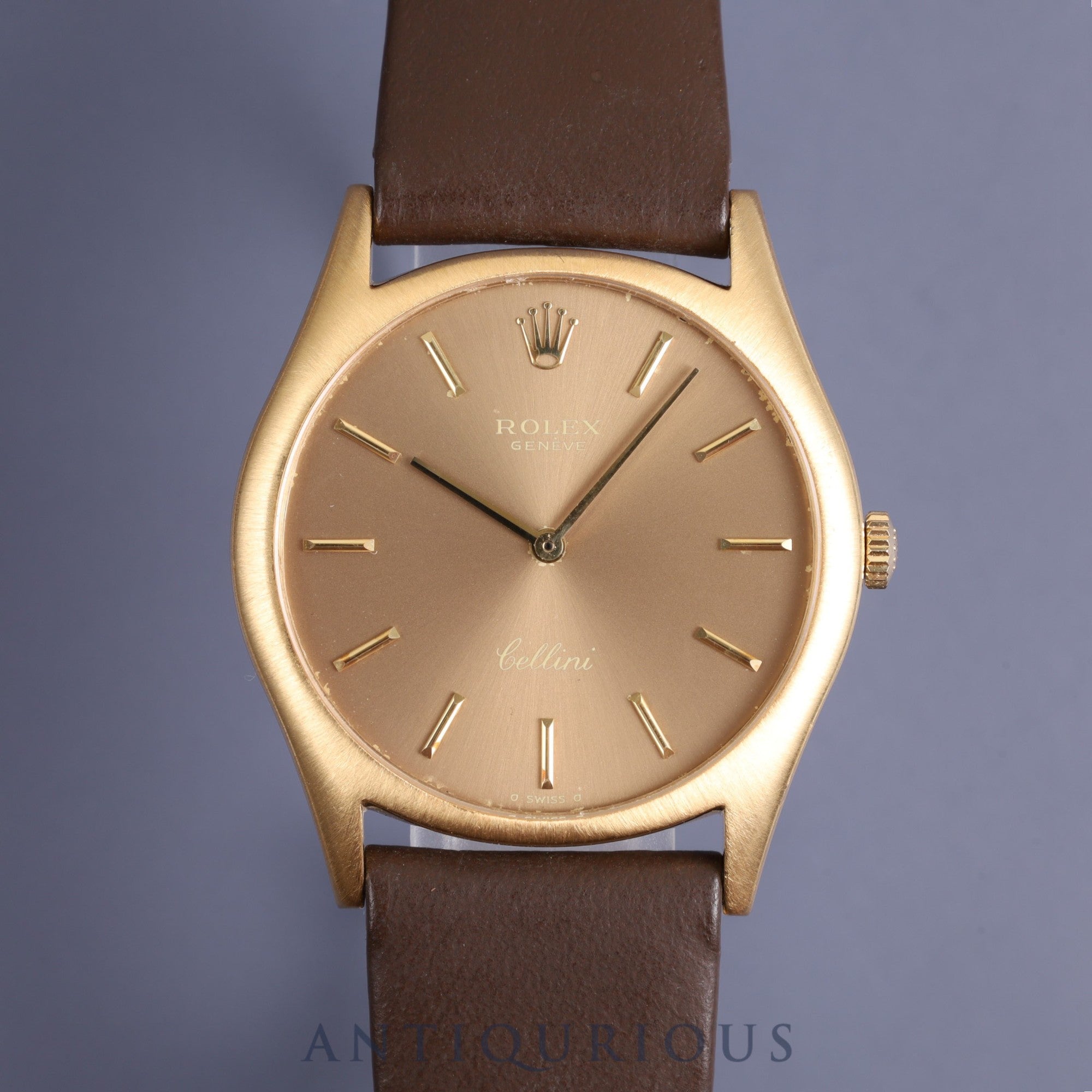 Rolex Cellini 3804 Manual winding Cal.1601 750 Genuine leather strap Genuine buckle (GP) Champagne dial No. 43 1975 Overhauled