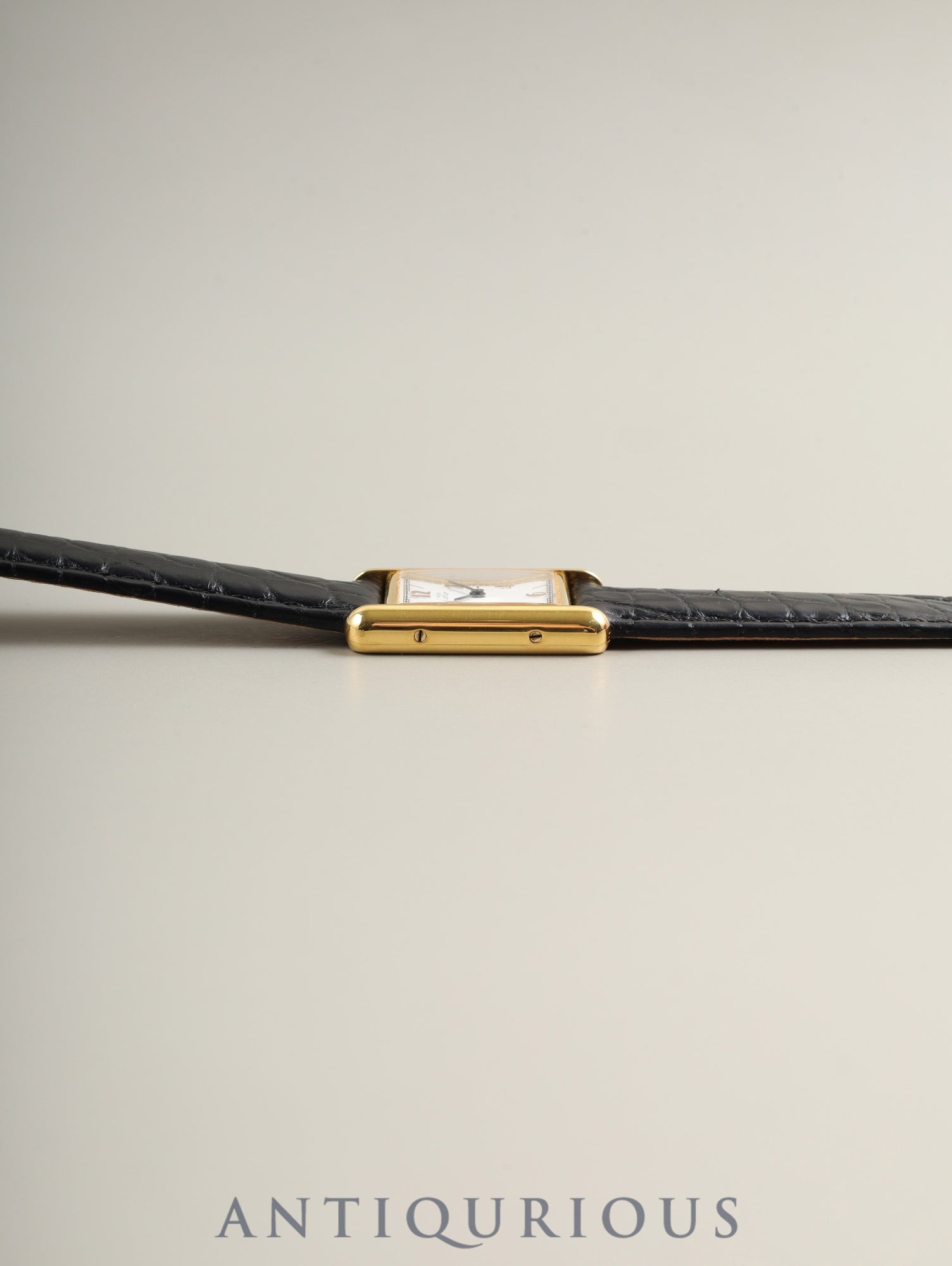 カルティエ マストタンク SM W1008354 / 5057001 クォーツ Cal.057 SV925 革 純正Dバックル(GP)飛びアラビア文字盤(SWISS表記)箱 オーバーホール済み 新品仕上げ済み