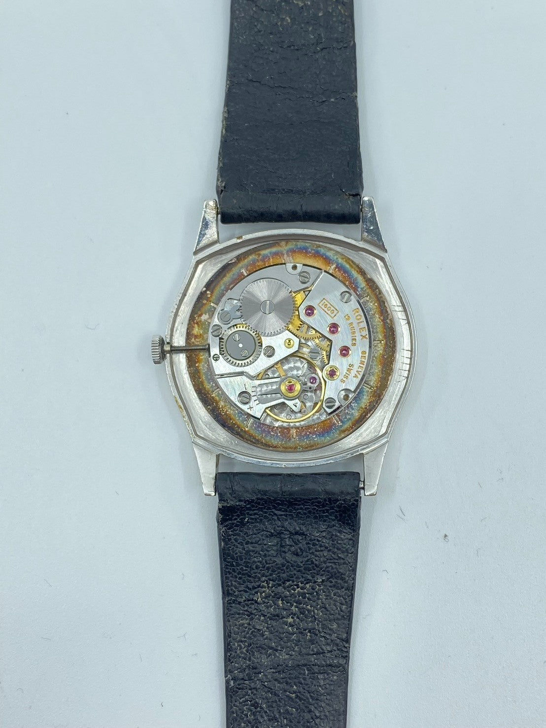 ロレックス チェリーニ 3804 手巻き Cal.1600 18K 革 純正尾錠(SS)シルバー文字盤 26番台(1968年)オーバーホール済み