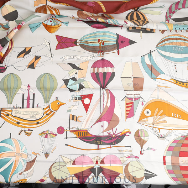 エルメス スカーフ カレ90 LES FOLIES DU CIEL 大気の狂気 SILK100%