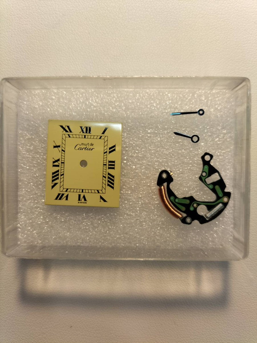 カルティエ マストタンク LM 590005 クォーツ Cal.- SV925 革 純正尾錠(GP)アイボリーローマン文字盤 1982年頃~1995年頃 オーバーホール済み