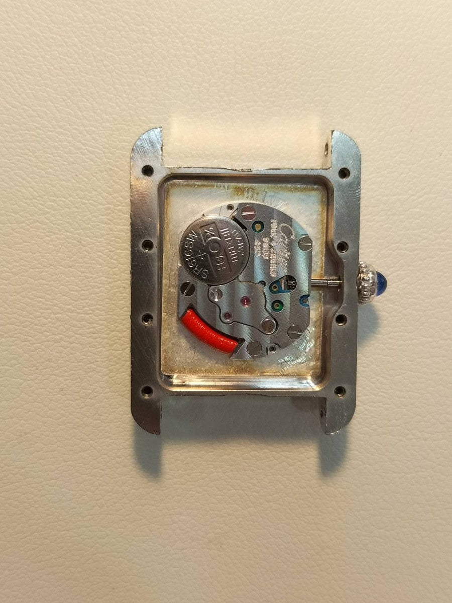 カルティエ マストタンク MM W1014054 / 2416 クォーツ Cal.057 SV925 革 純正Dバックル(SS) ホワイト飛びローマン文字盤 オーバーホール済み